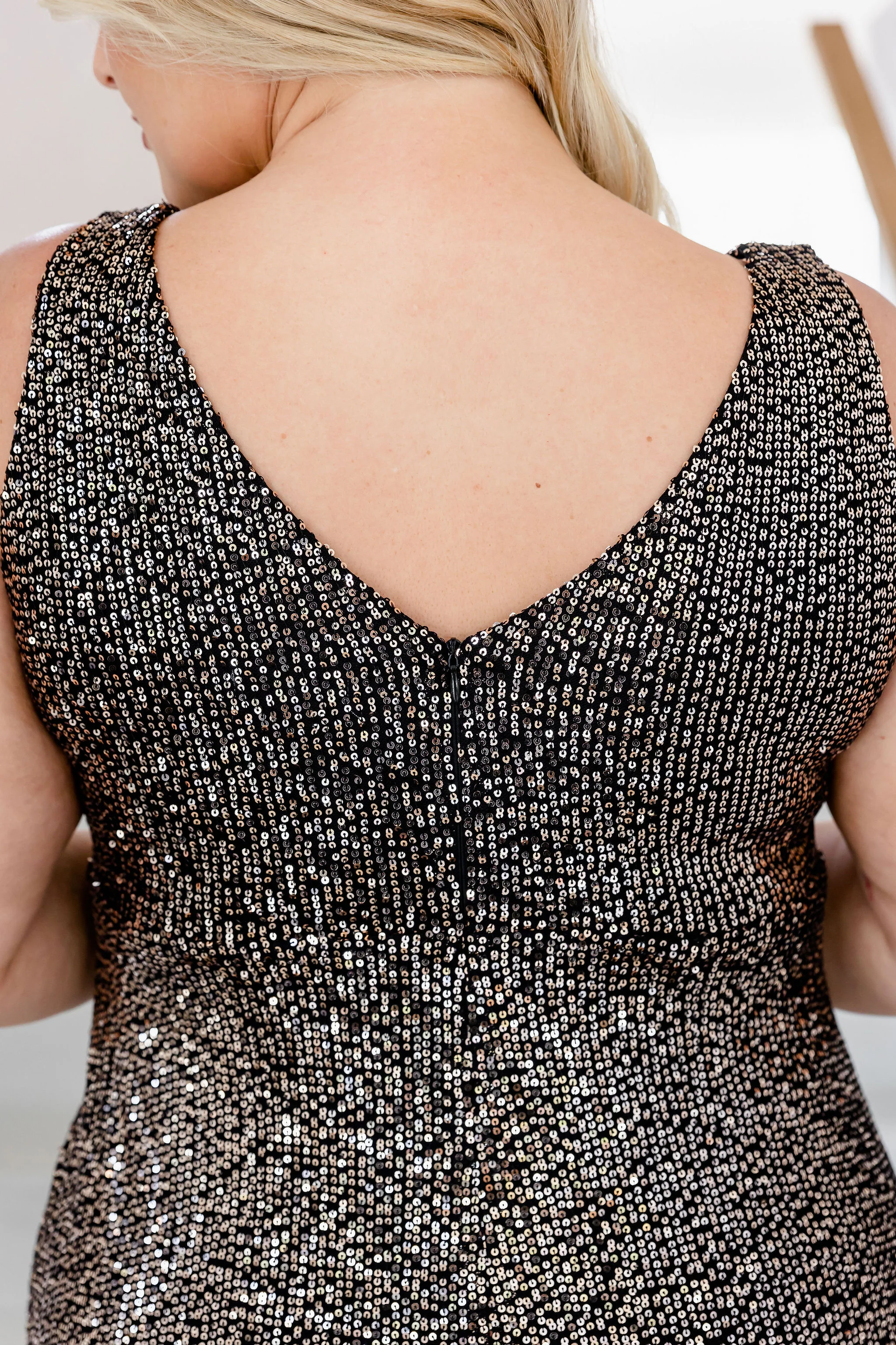 Anastasia Sequin Maxi Dress in Black & Bronze - Image 13