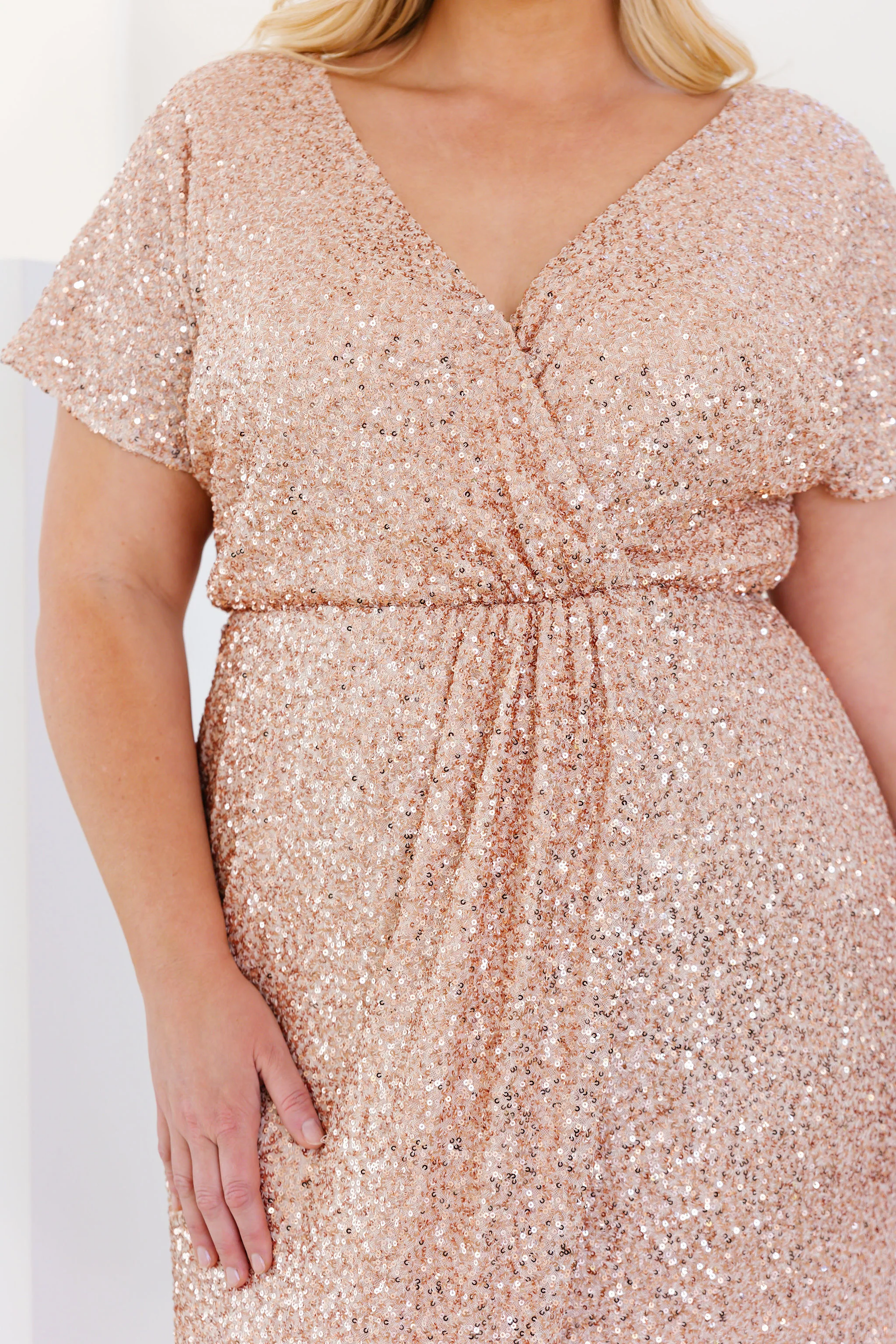 Arabella Sequin Maxi Dress in Light Bronze - Image 10