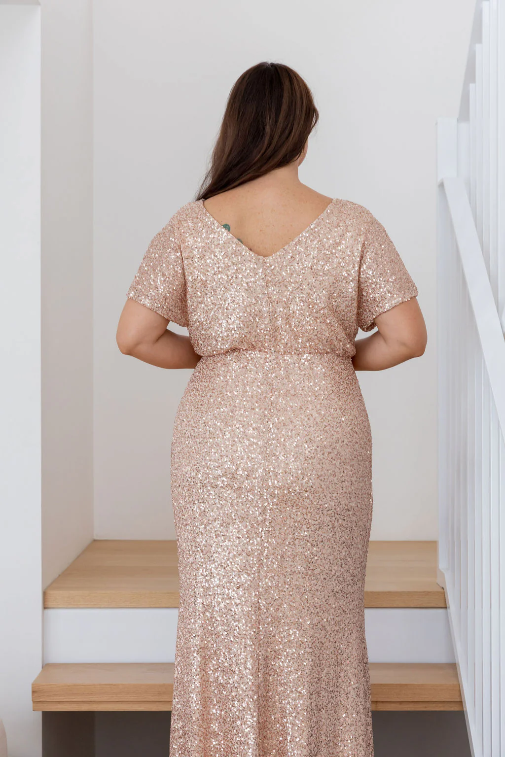 Arabella Sequin Maxi Dress in Light Bronze - Image 23