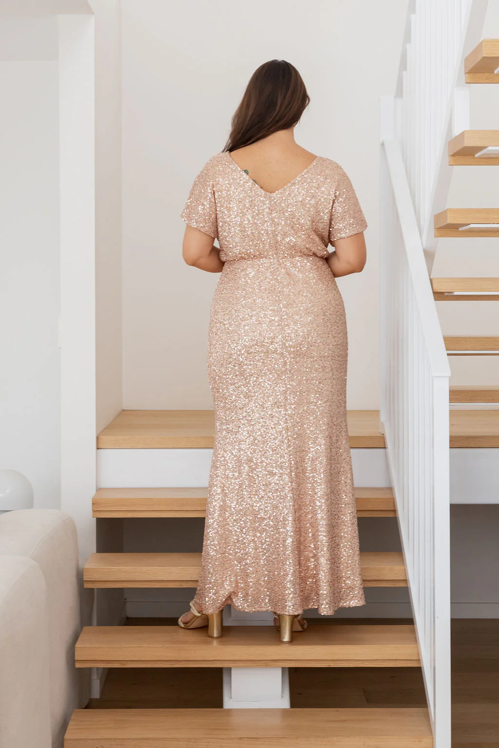 Arabella Sequin Maxi Dress in Light Bronze - Image 42