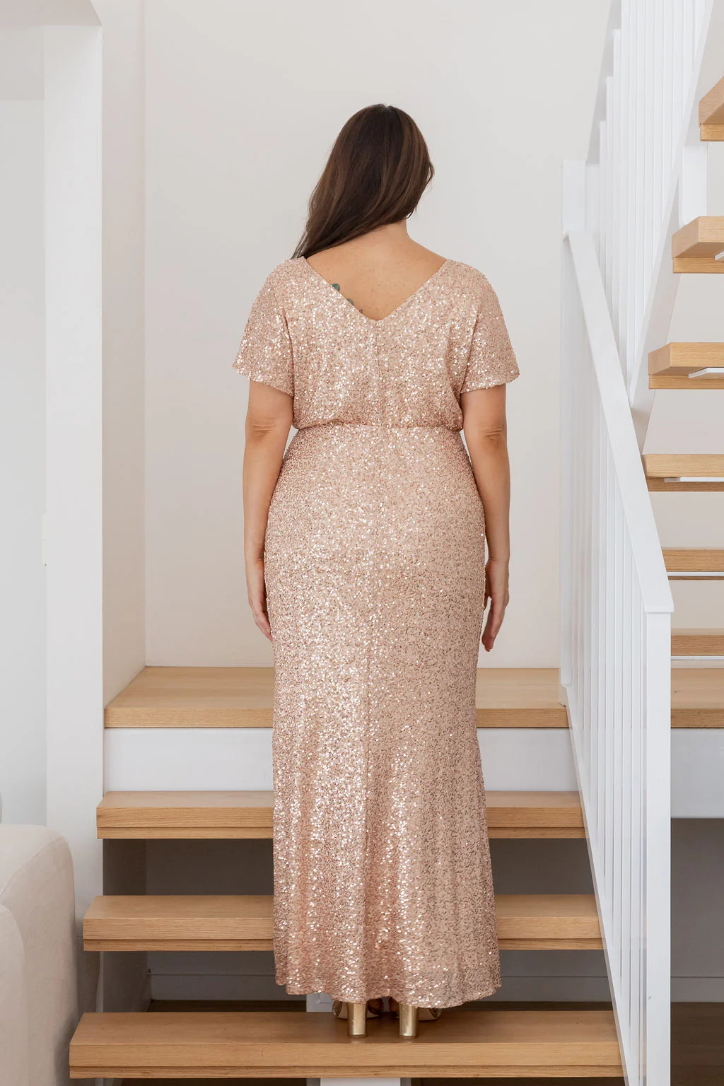 Arabella Sequin Maxi Dress in Light Bronze - Image 43