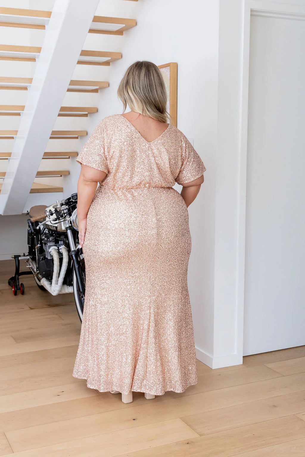 Arabella Sequin Maxi Dress in Light Bronze - Image 46