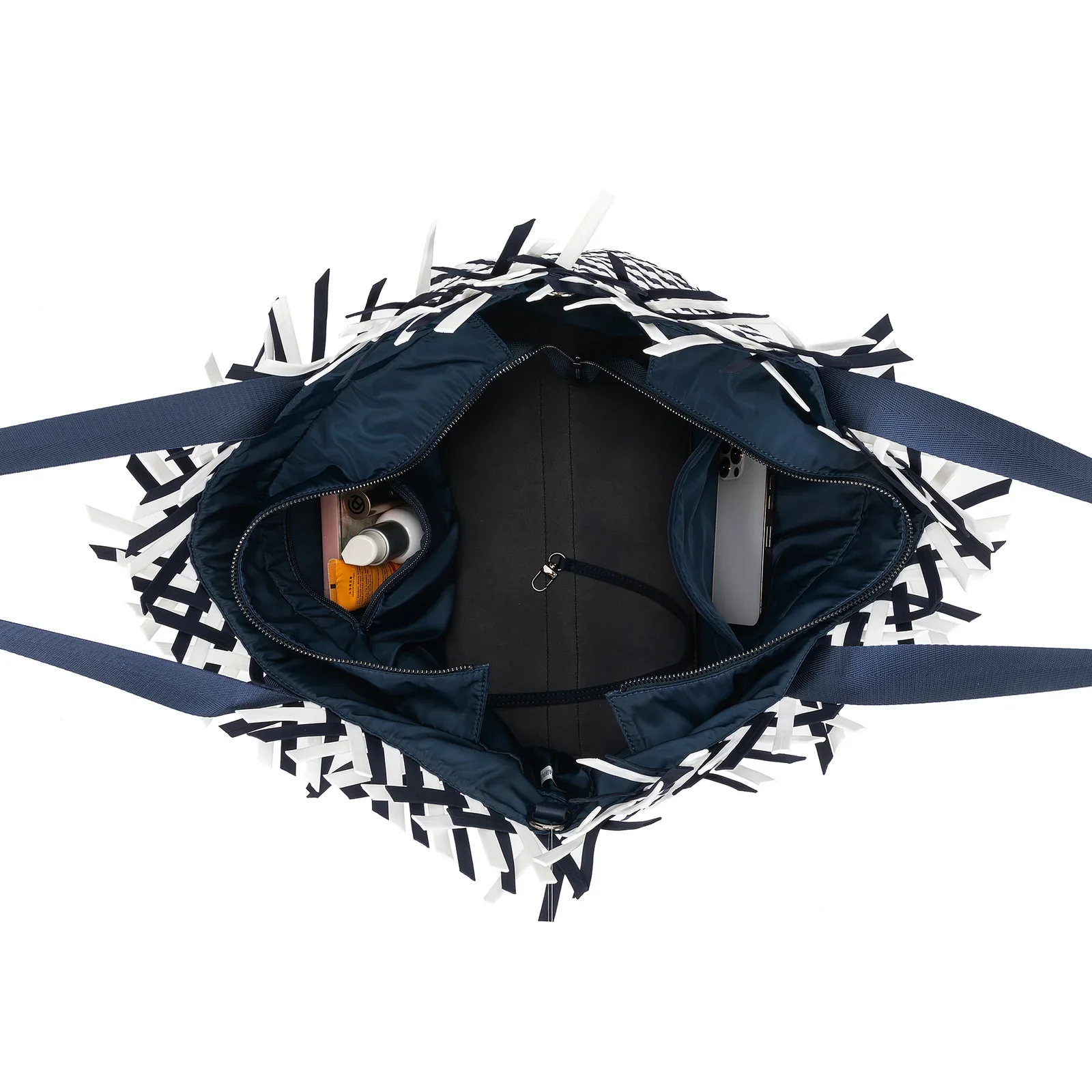 Bahama Navy Large 2 Piece Woven Tote Bag by Black Caviar - Image 11