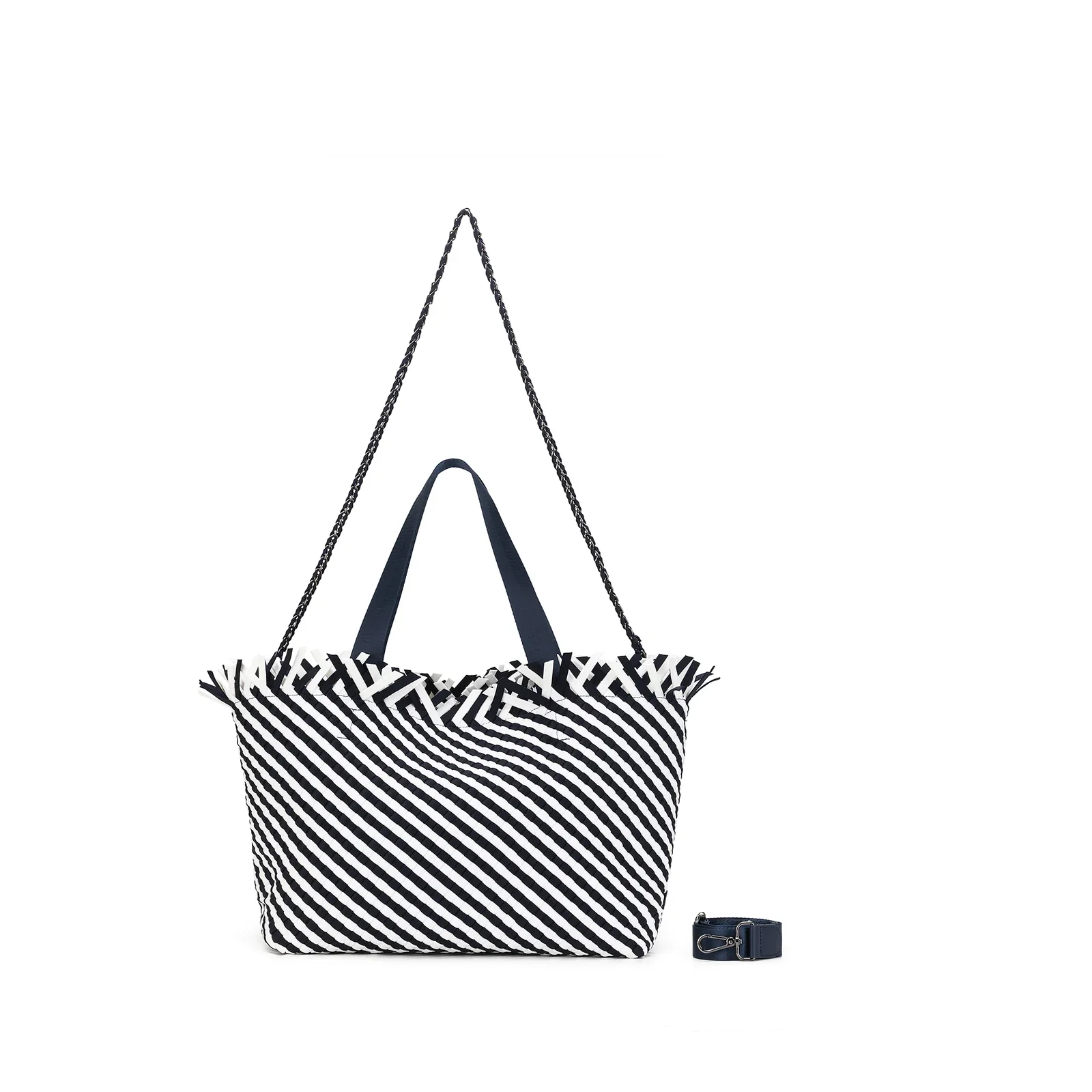 Bahama Navy Large 2 Piece Woven Tote Bag by Black Caviar - Image 7