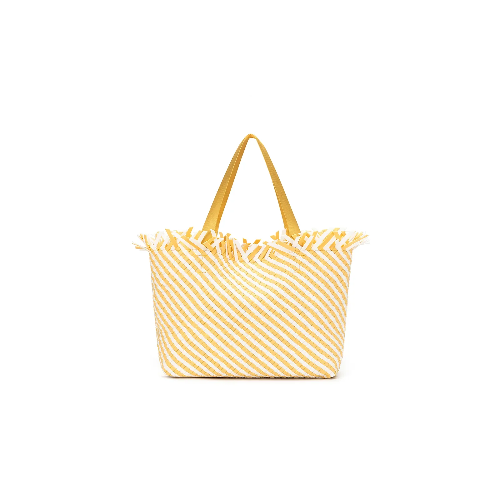 Bahama Yellow Large 2 Piece Woven Tote Bag by Black Caviar - Image 4