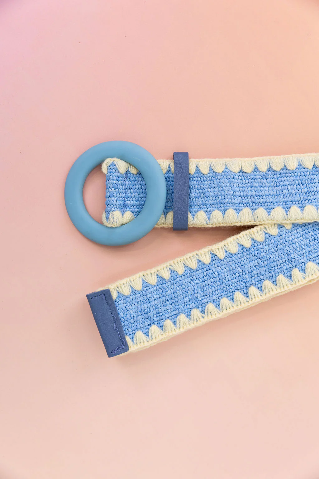 Extra Length Stretch Belt with Blue Buckle - Image 3