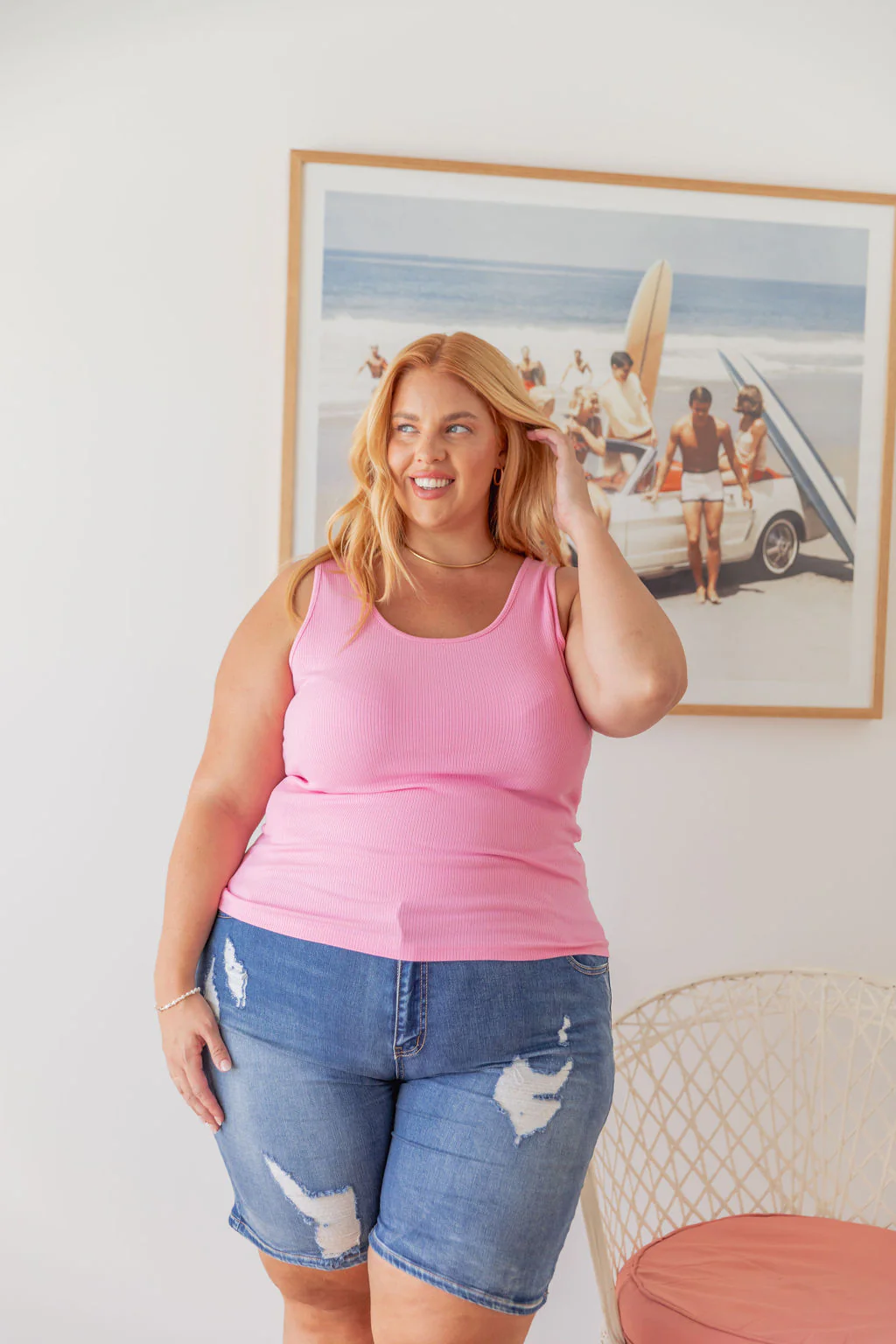 Billi Tank in Barbie Pink - Image 4