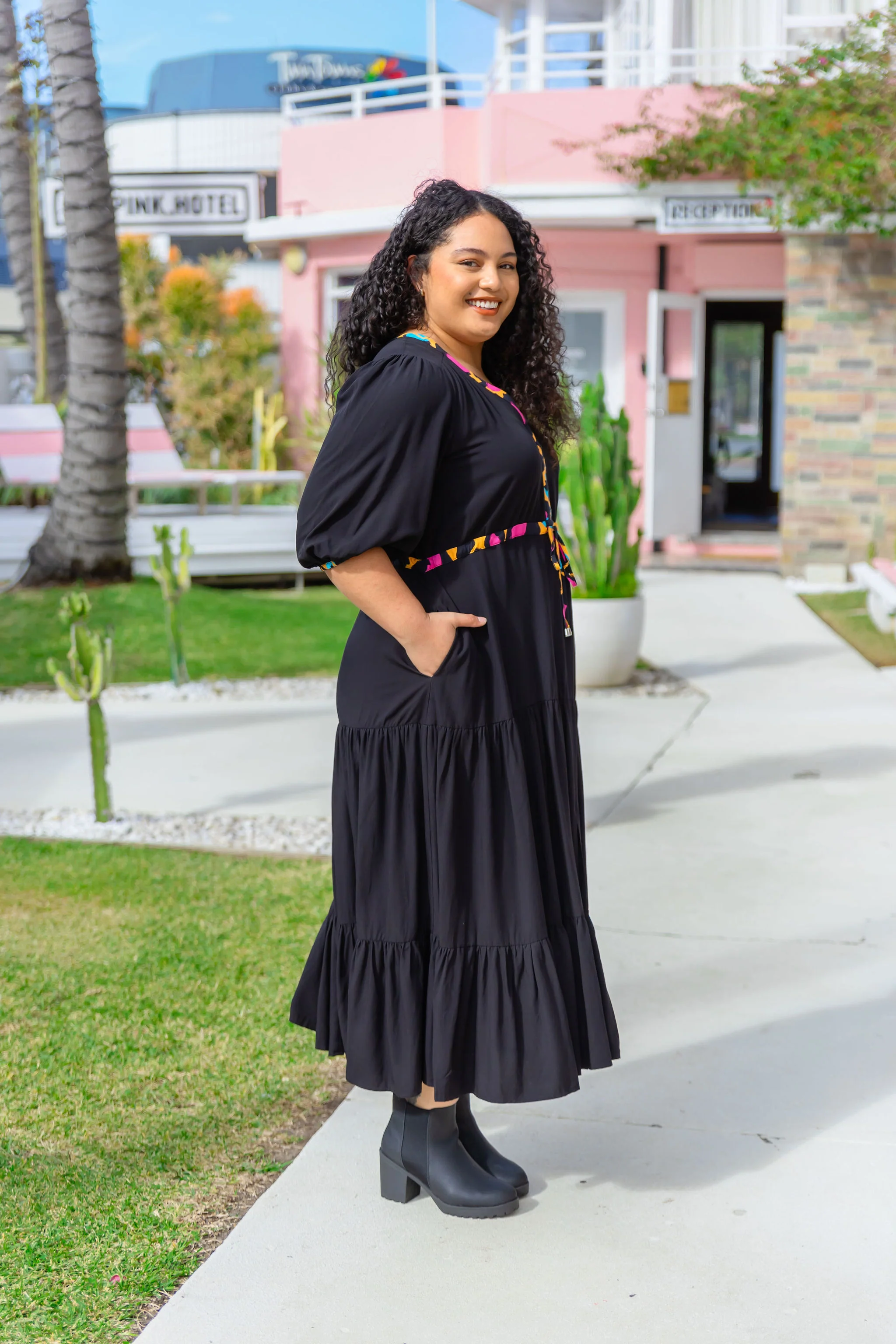 Billie Dress In Black/Mustard Leopard by Kasey Rainbow - Image 11