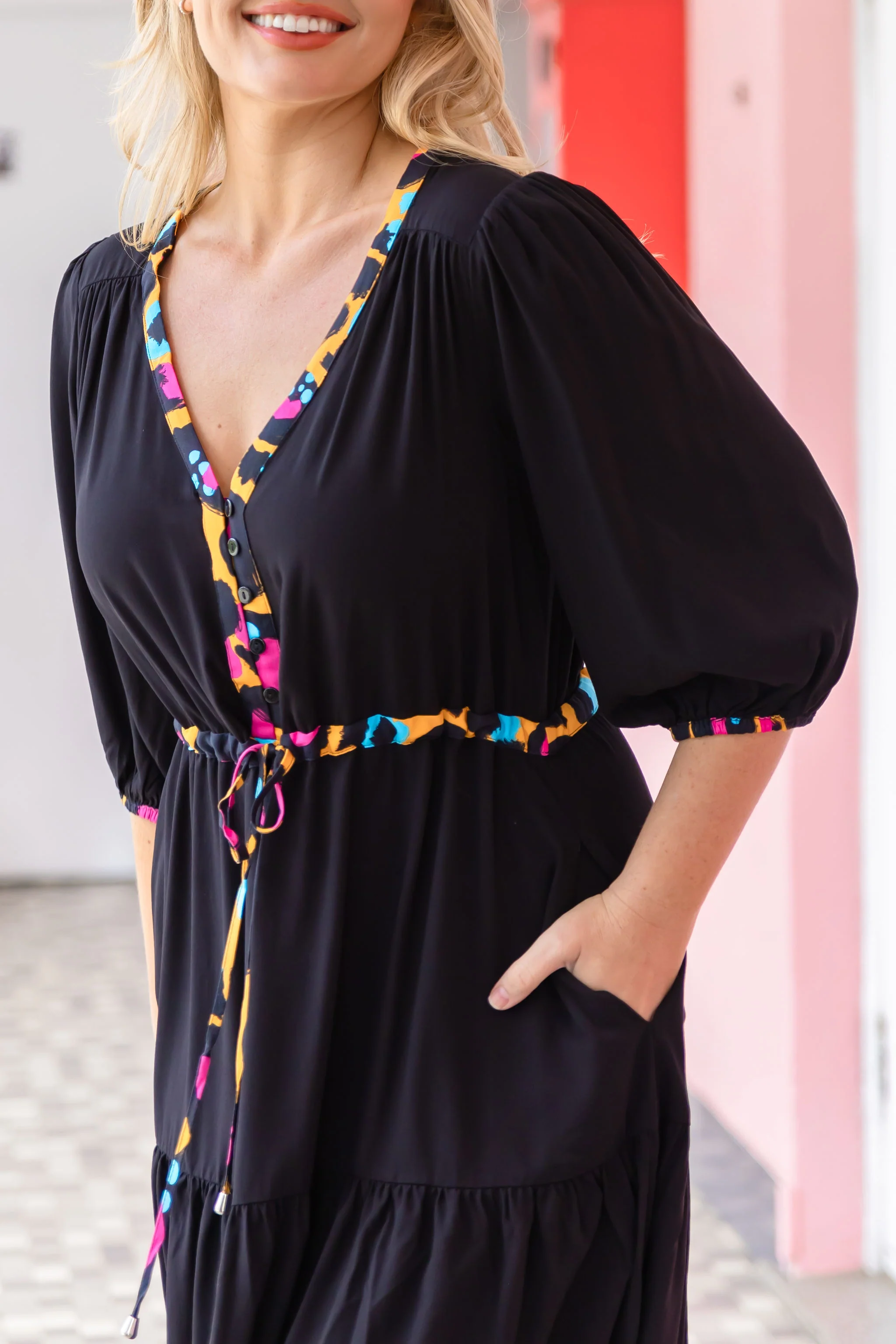 Billie Dress In Black/Mustard Leopard by Kasey Rainbow - Image 13