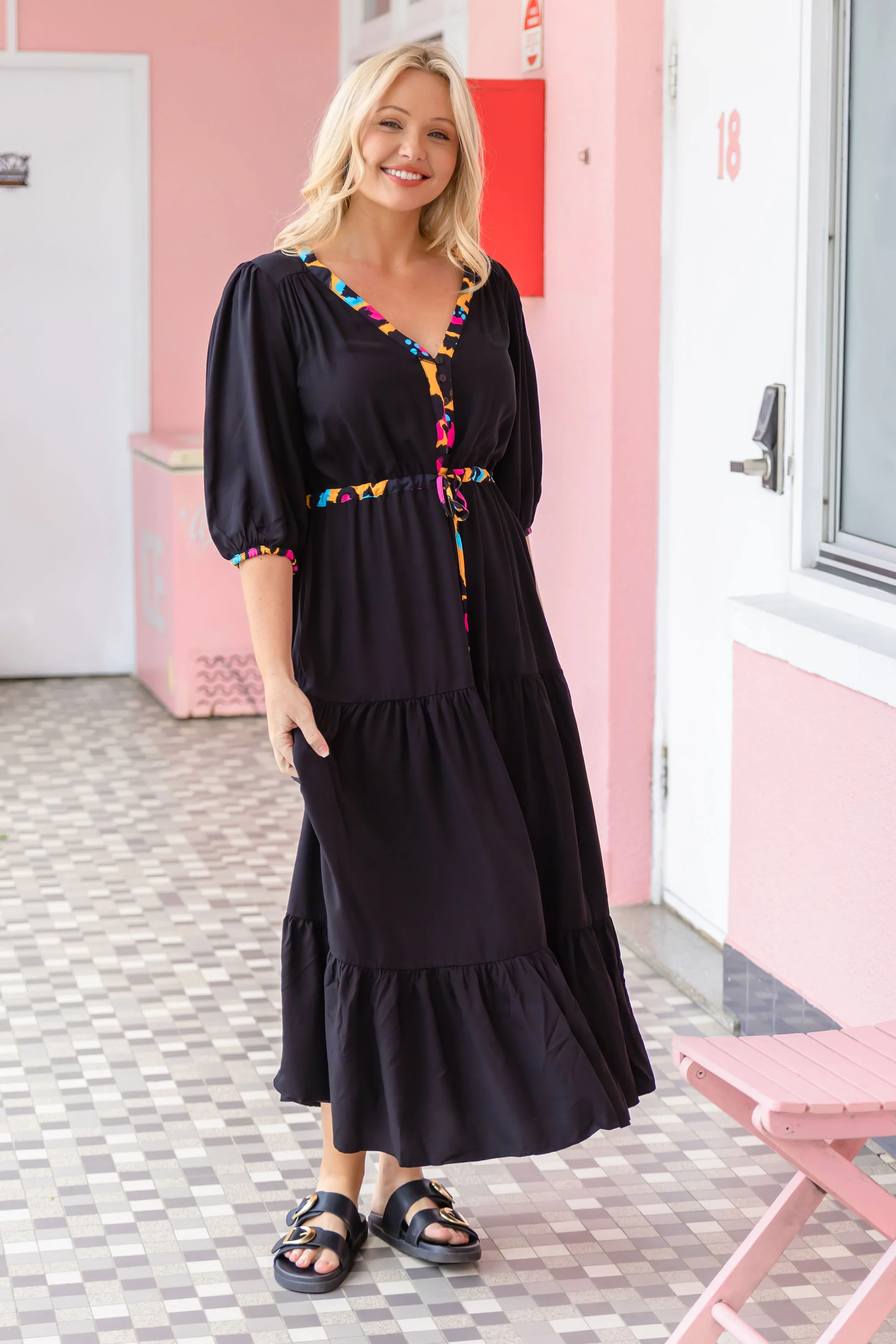 Billie Dress In Black/Mustard Leopard by Kasey Rainbow - Image 18