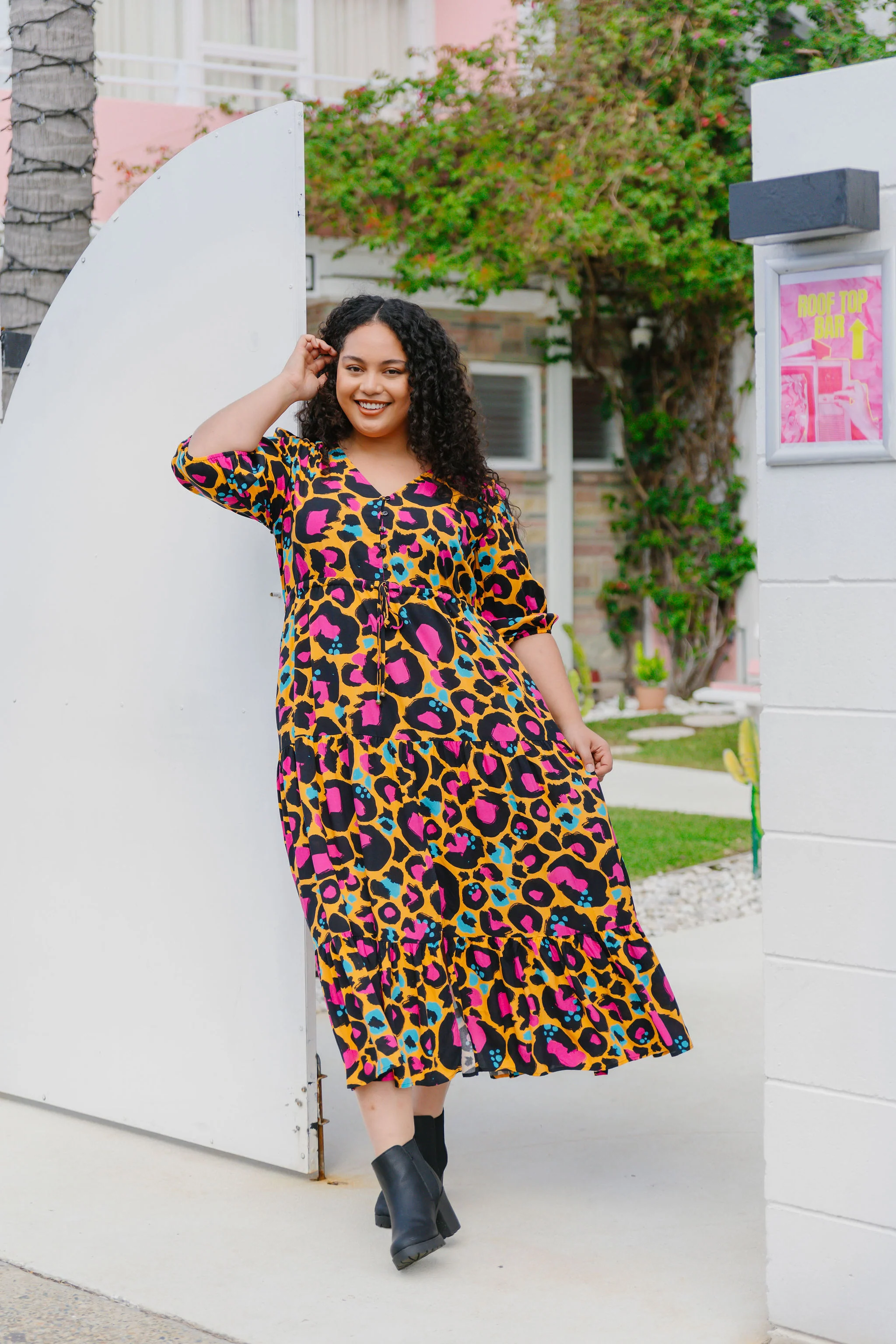 Billie Maxi Dress in Mustard Leopard by Kasey Rainbow - Image 4