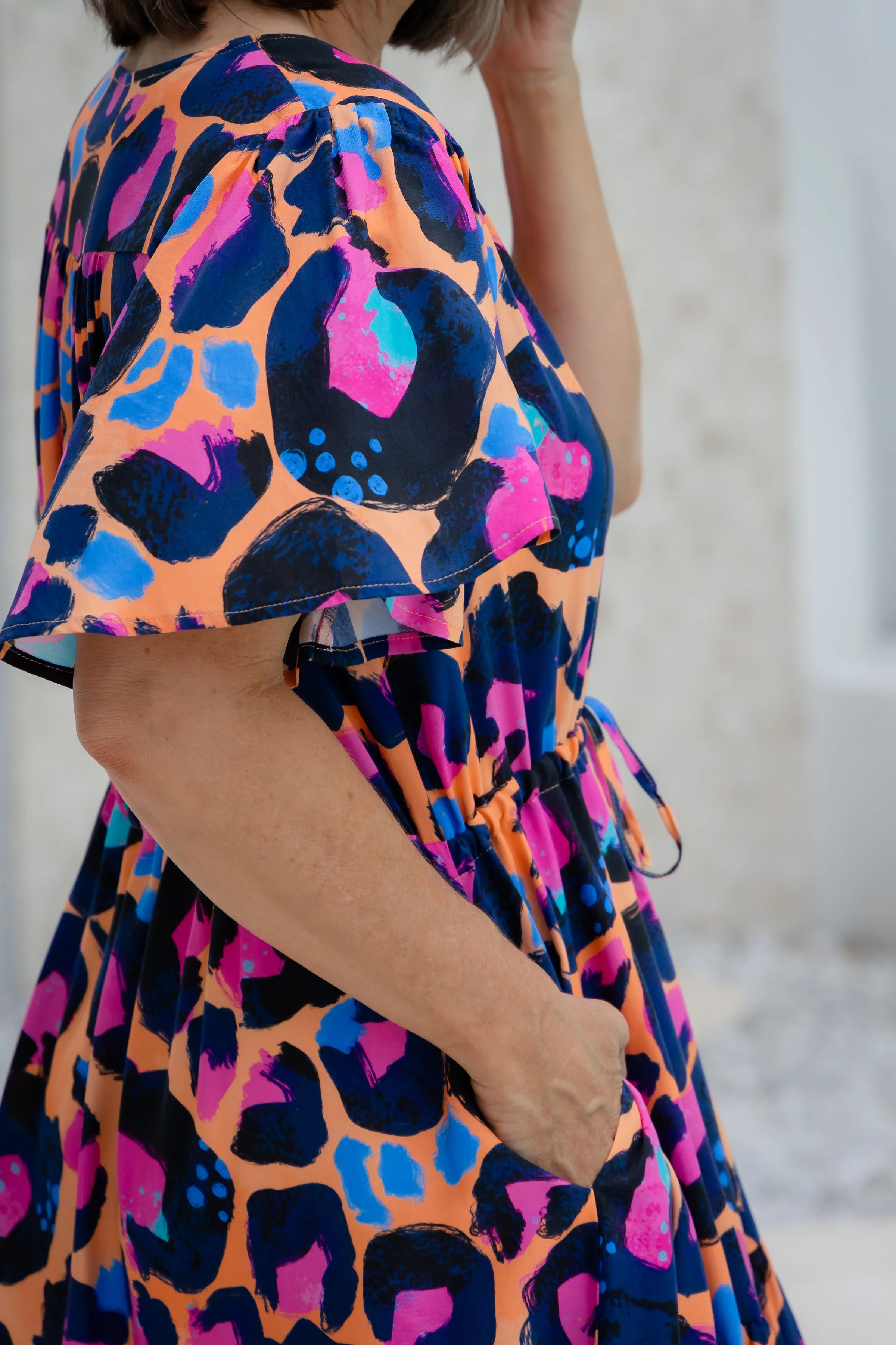 Bonnie Dress in Sherbie - Peach Leopard by Kasey Rainbow - Image 4