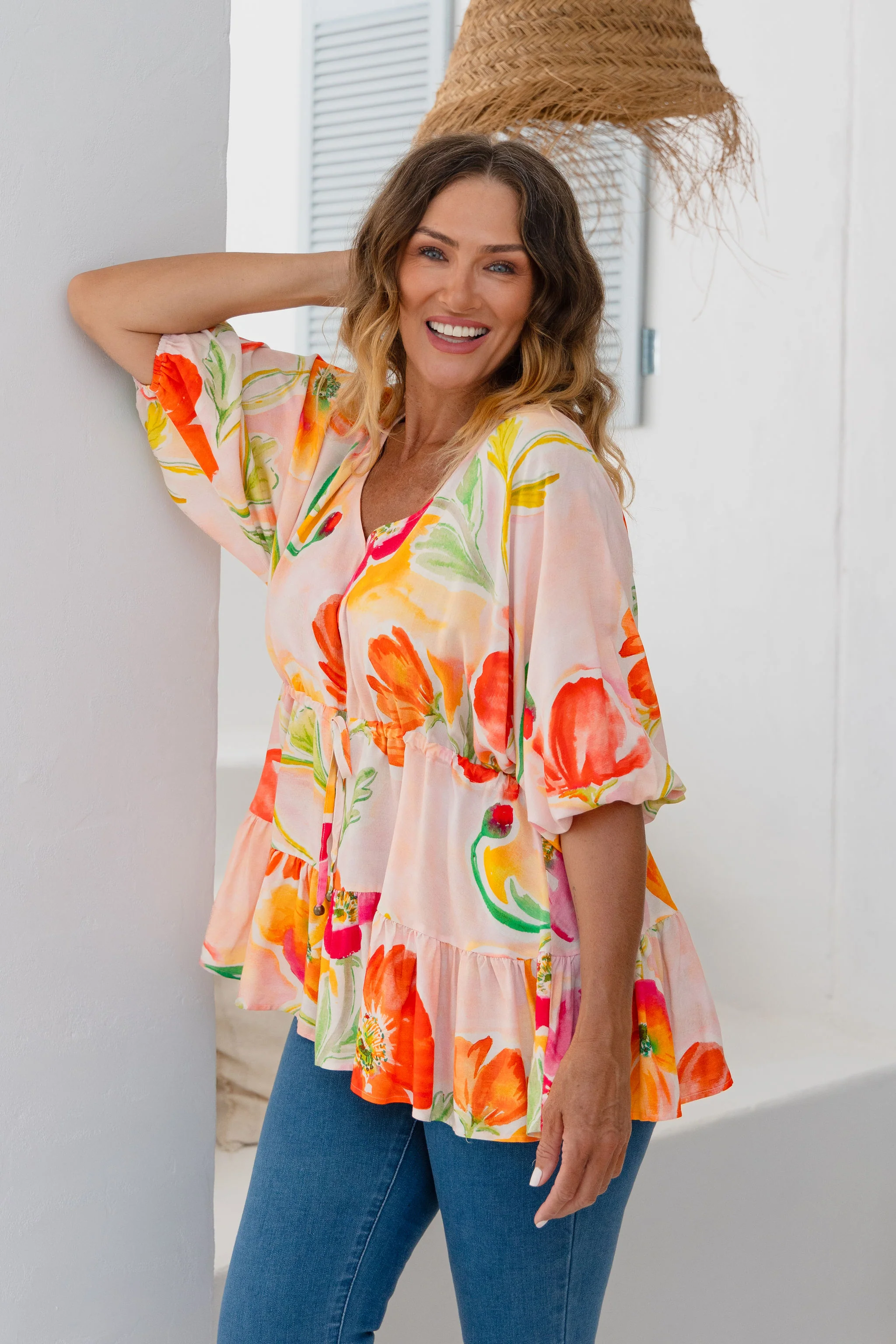 Brooklyn Top in Poppies - Image 3