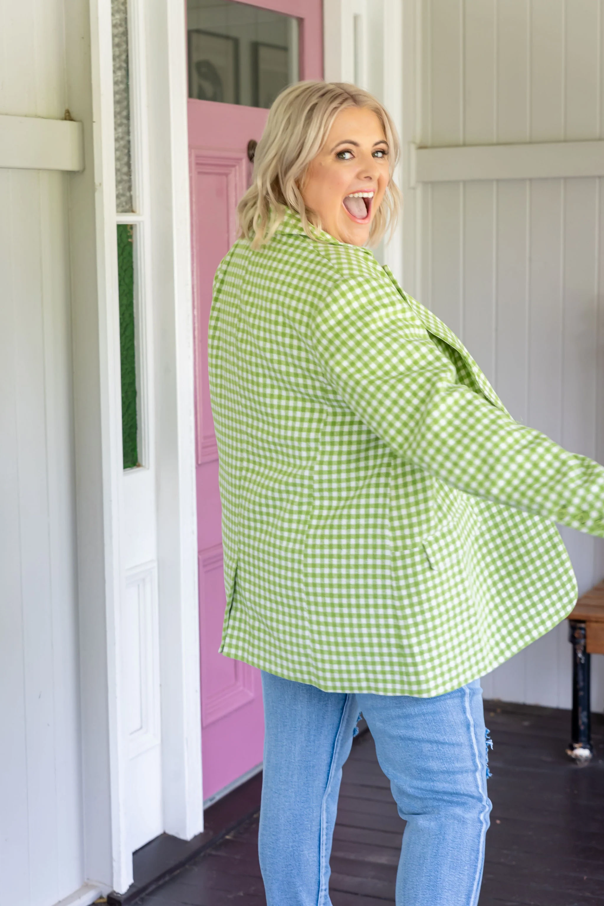 Dion Jacket in Apple Check - Image 11