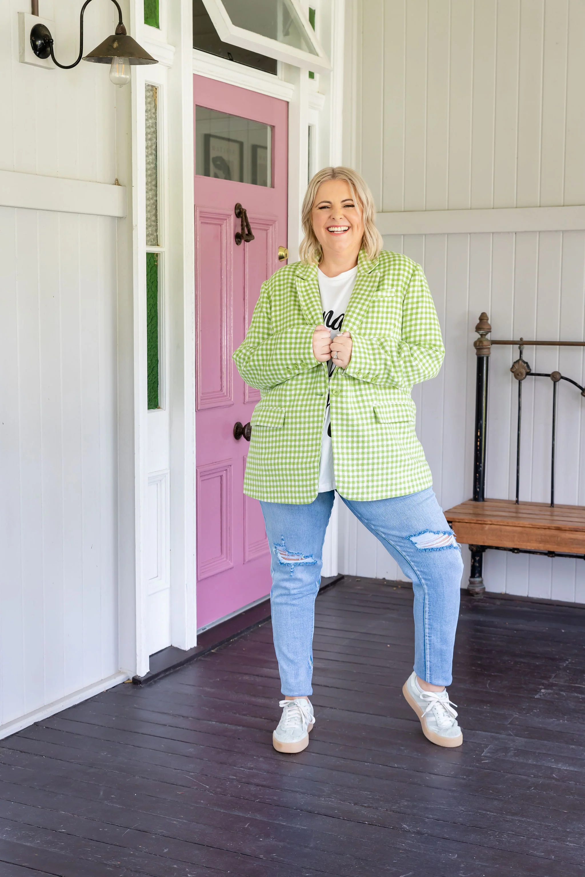 Dion Jacket in Apple Check - Image 13