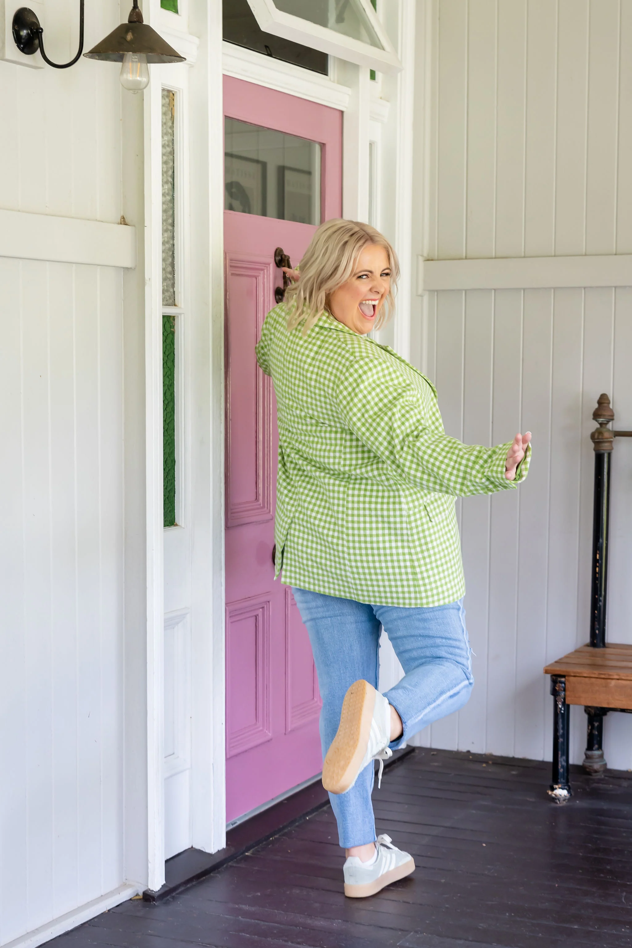 Dion Jacket in Apple Check - Image 15