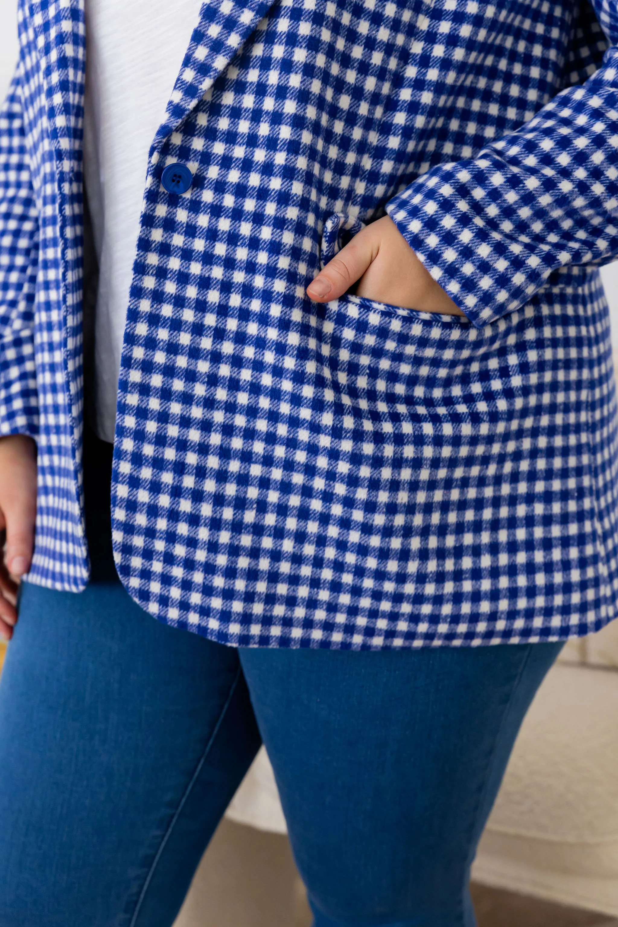 Dion Jacket in Cobalt Check - Image 10