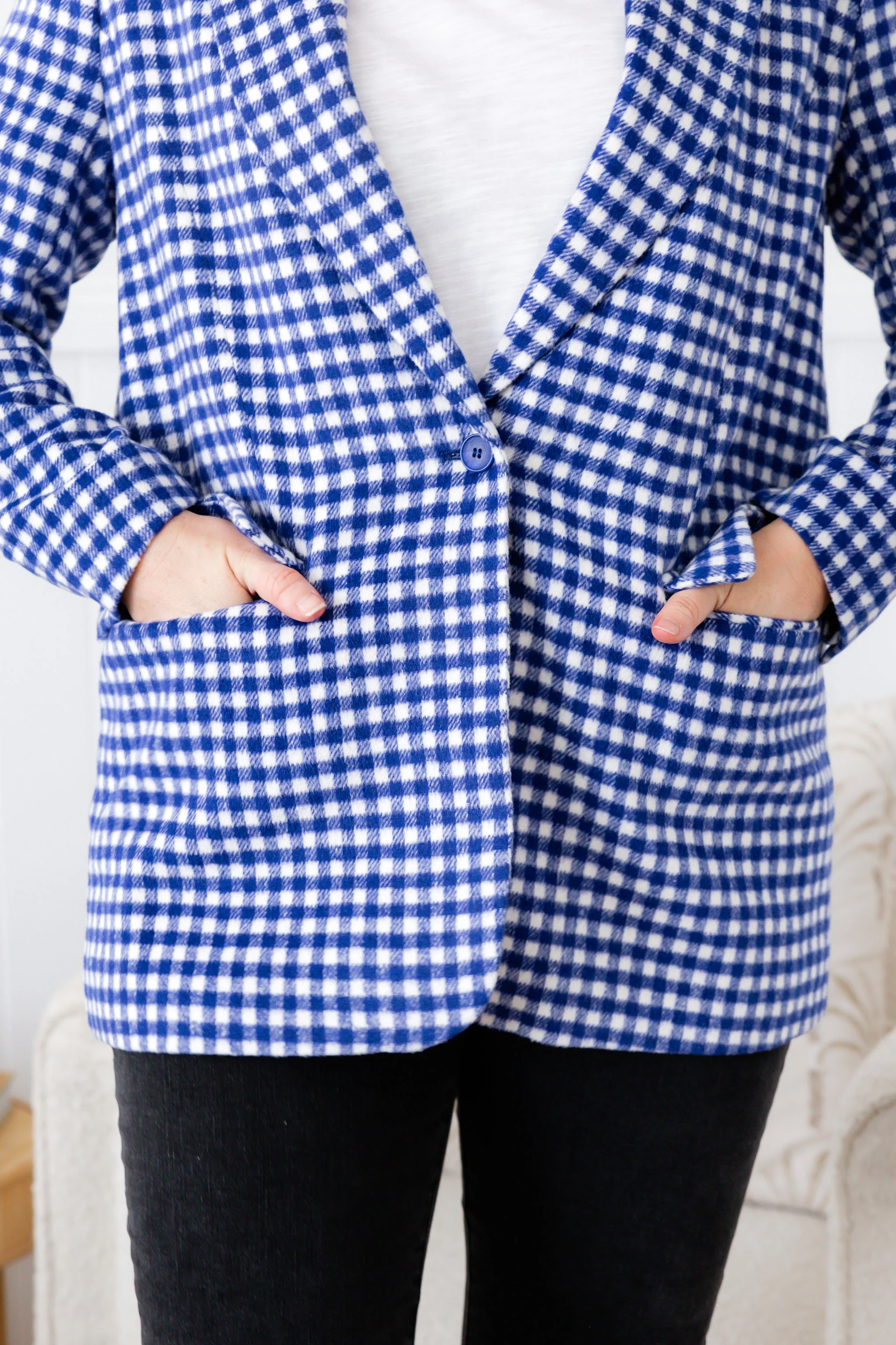 Dion Jacket in Cobalt Check - Image 15