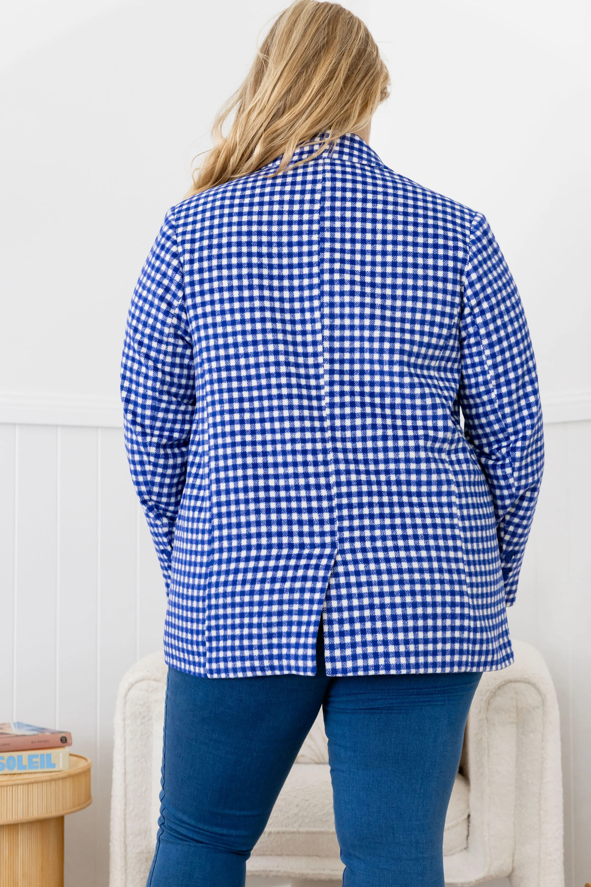 Dion Jacket in Cobalt Check - Image 18