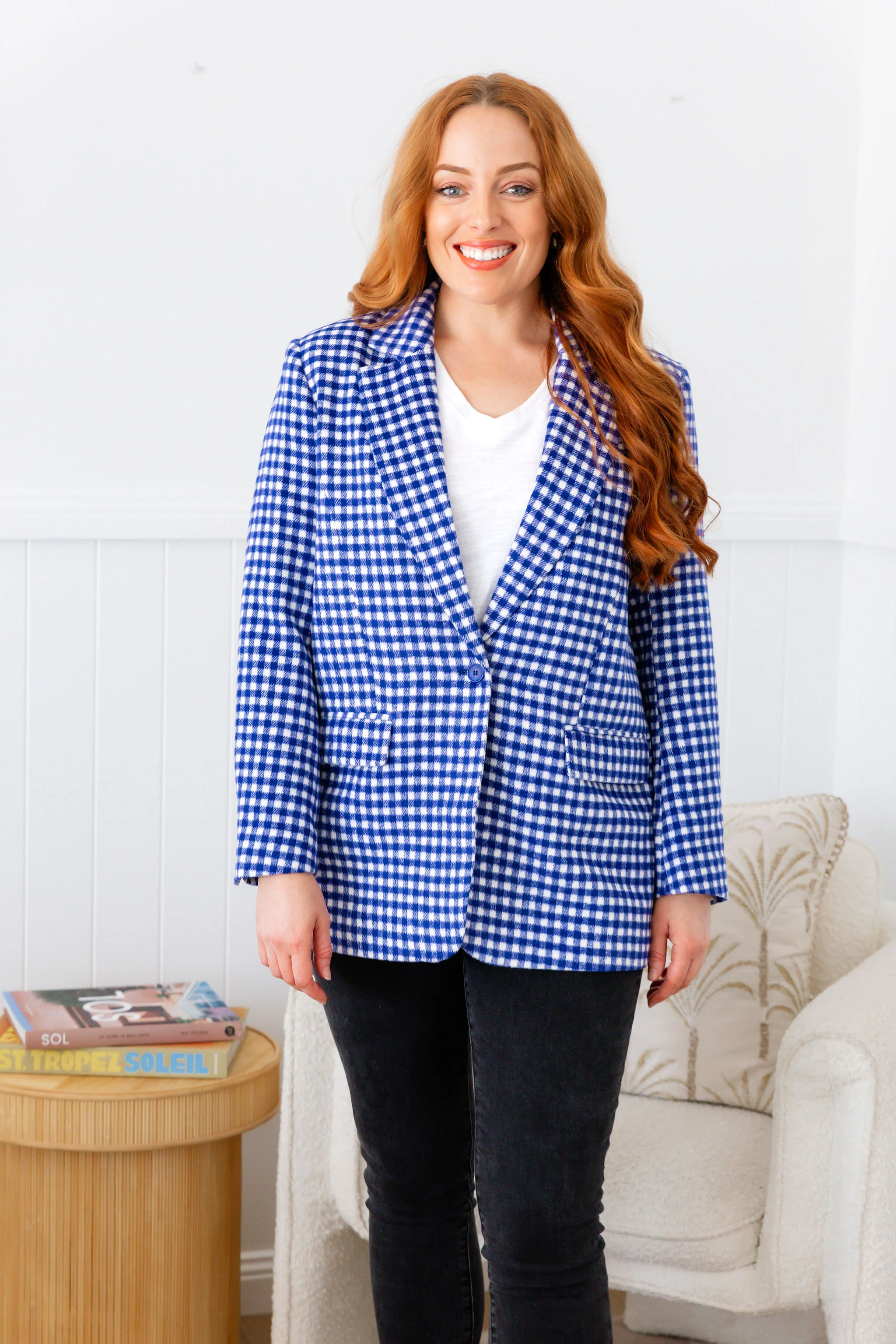 Dion Jacket in Cobalt Check - Image 21