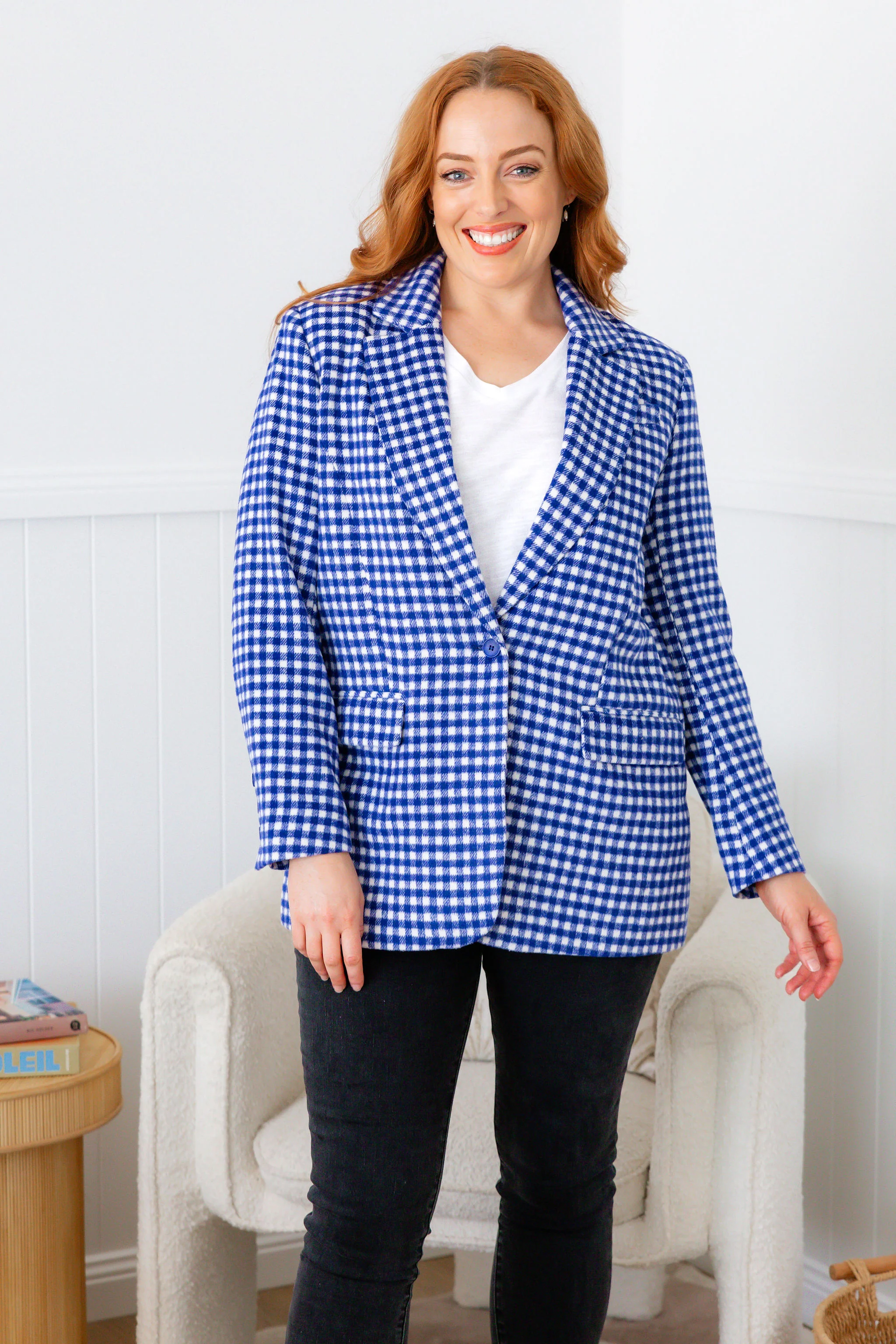 Dion Jacket in Cobalt Check - Image 22