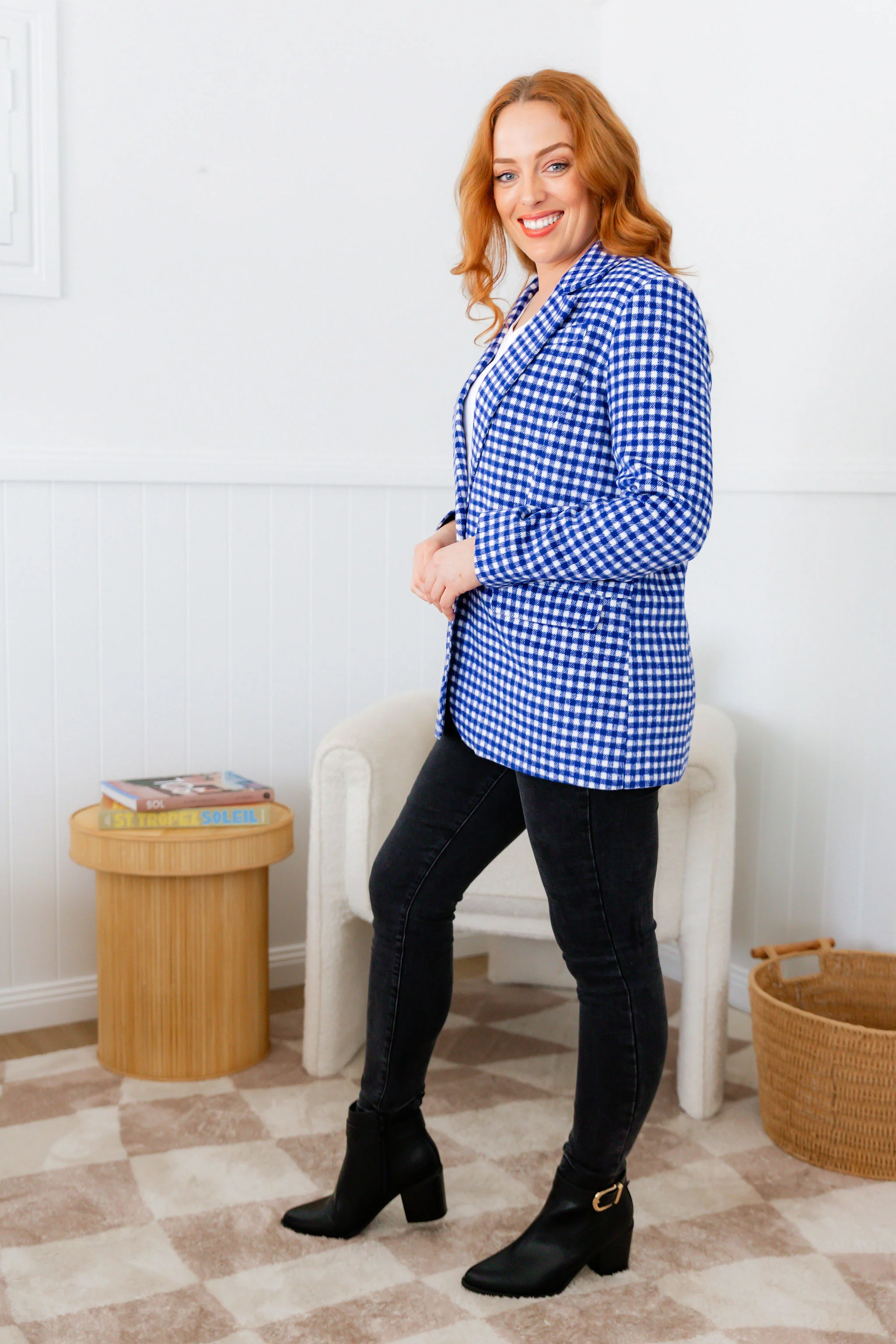 Dion Jacket in Cobalt Check - Image 23