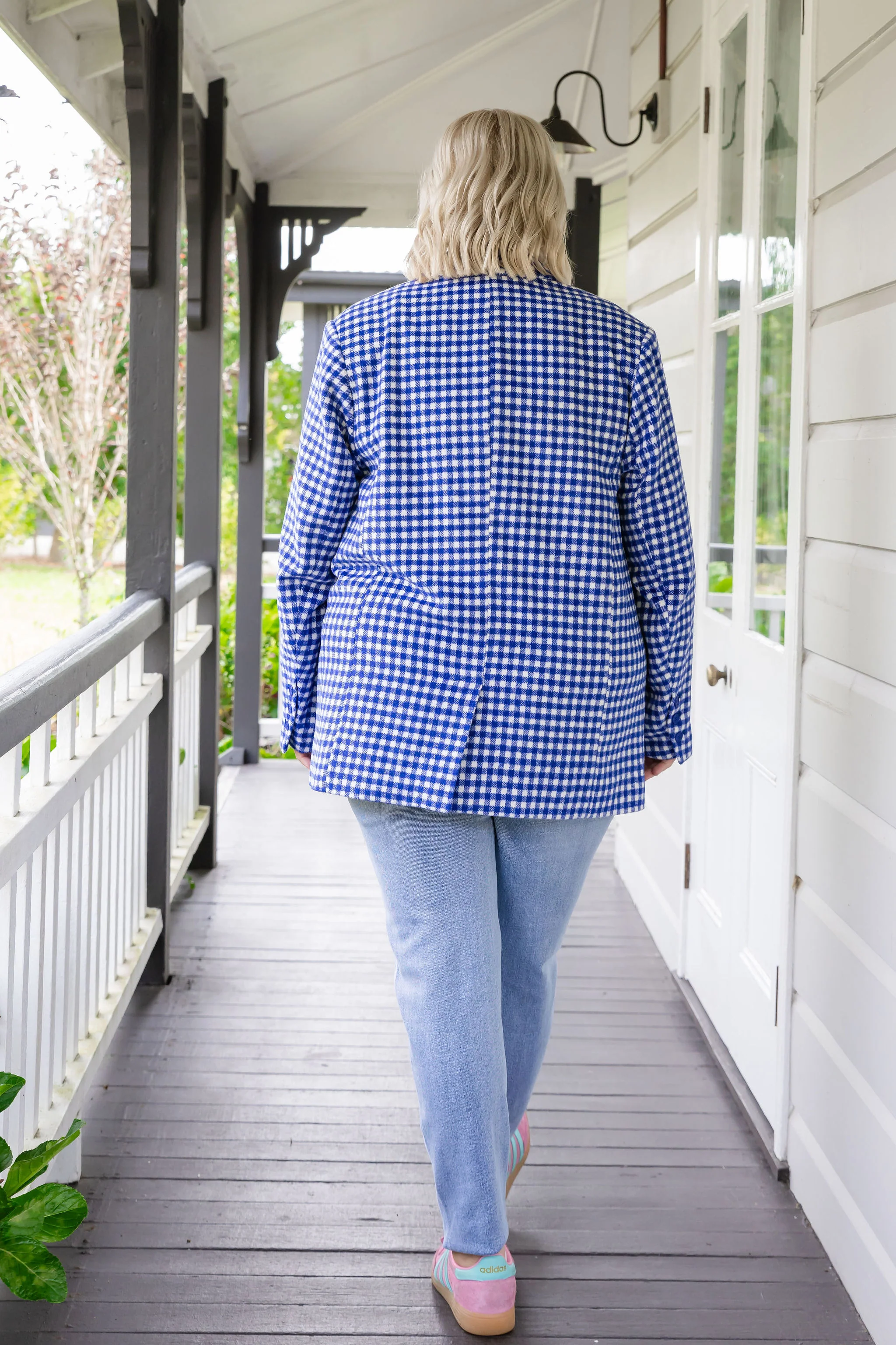 Dion Jacket in Cobalt Check - Image 26