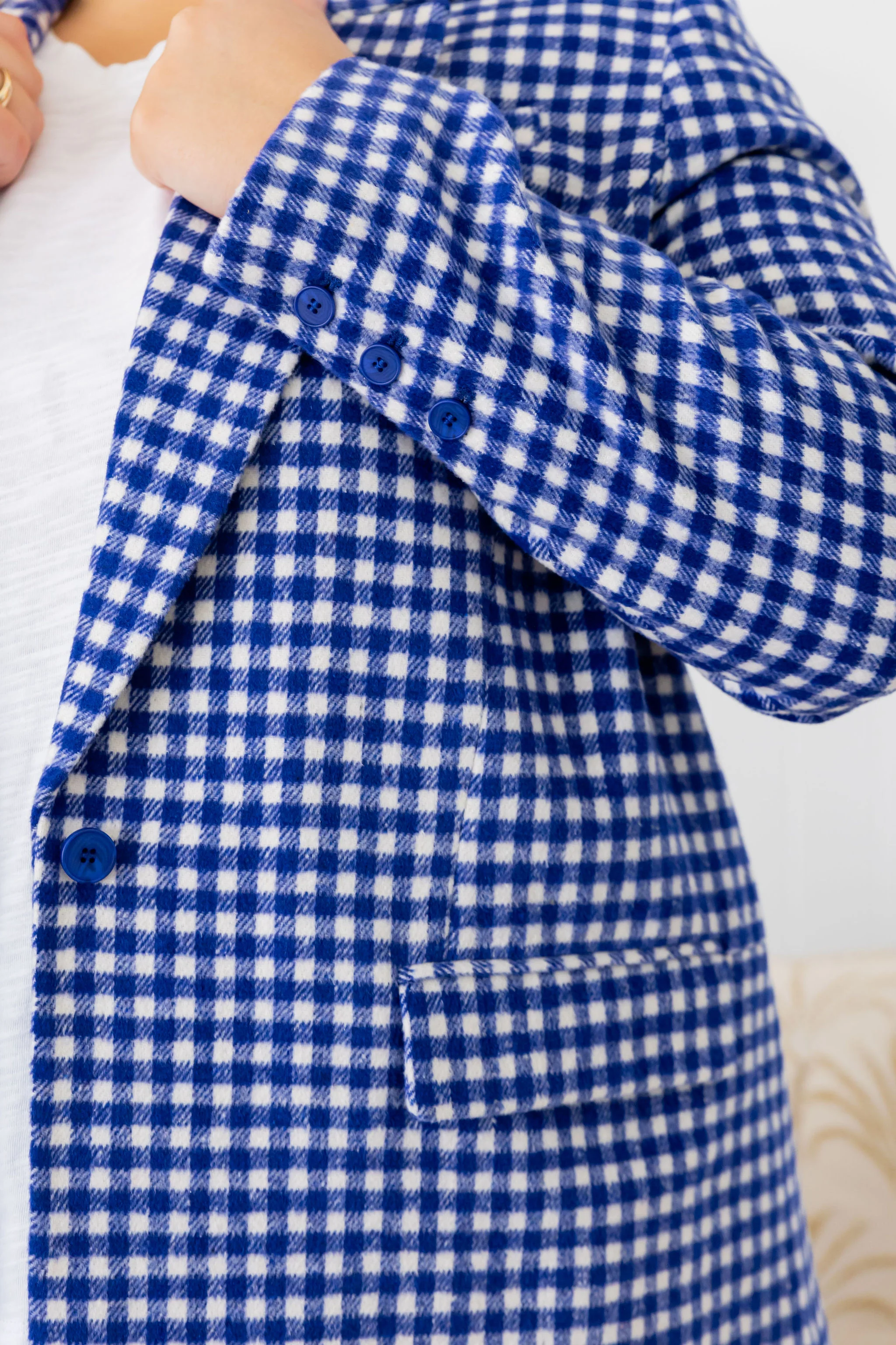 Dion Jacket in Cobalt Check - Image 6