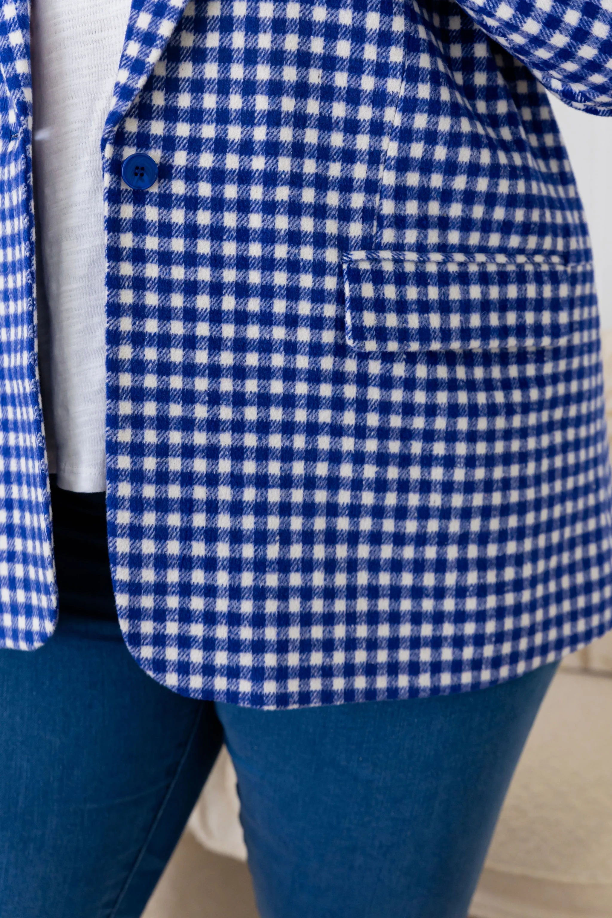 Dion Jacket in Cobalt Check - Image 9