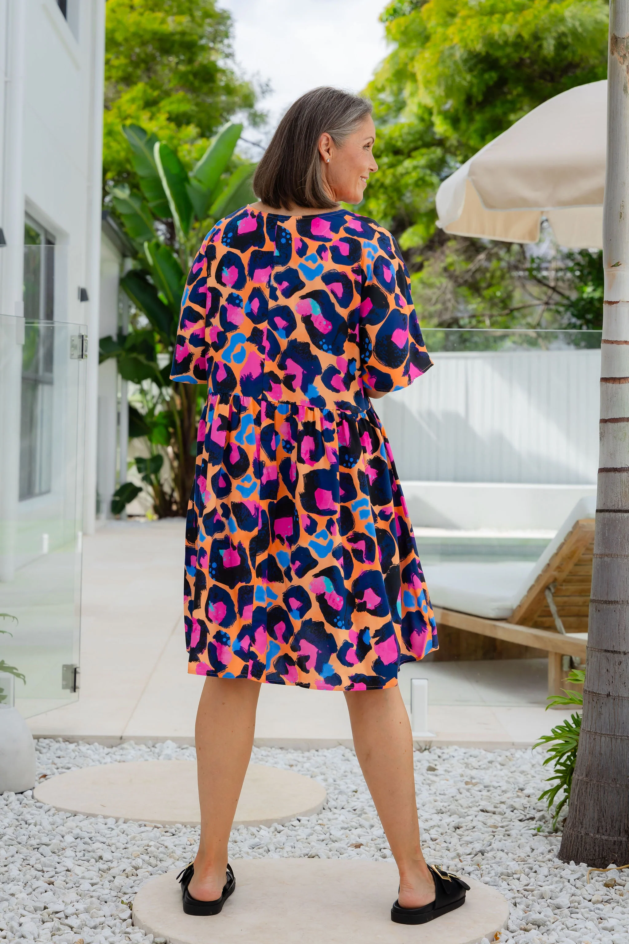 Disco Dress in Sherbie - Peach Leopard by Kasey Rainbow - Image 11