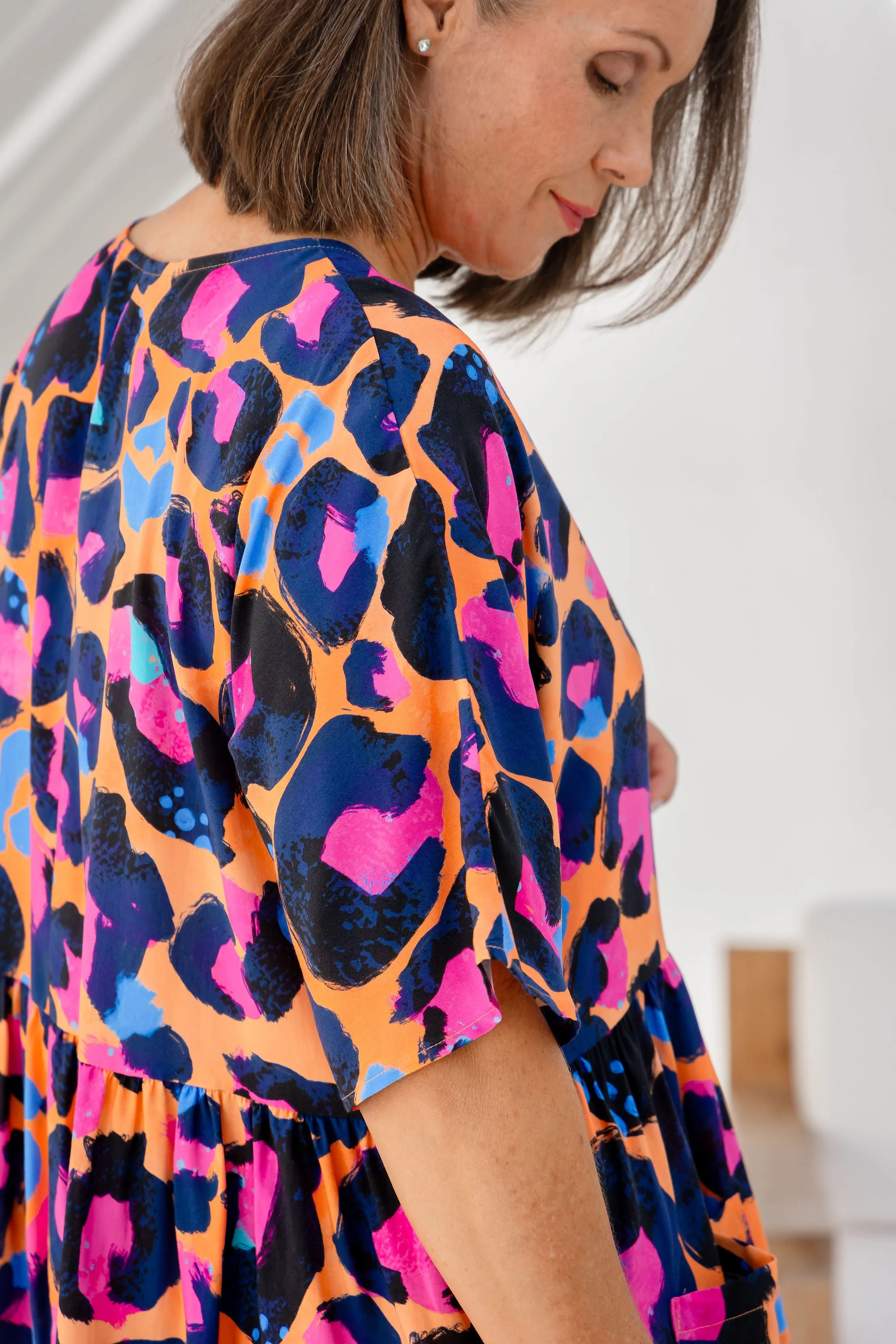 Disco Dress in Sherbie - Peach Leopard by Kasey Rainbow - Image 9