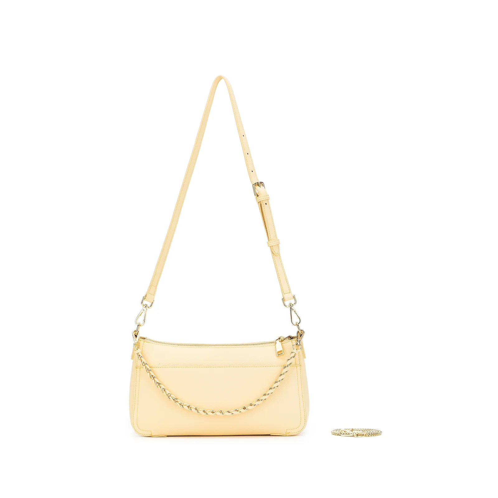 Eloise Yellow Chiffon Crossbody Bag by Black Caviar - Image 8