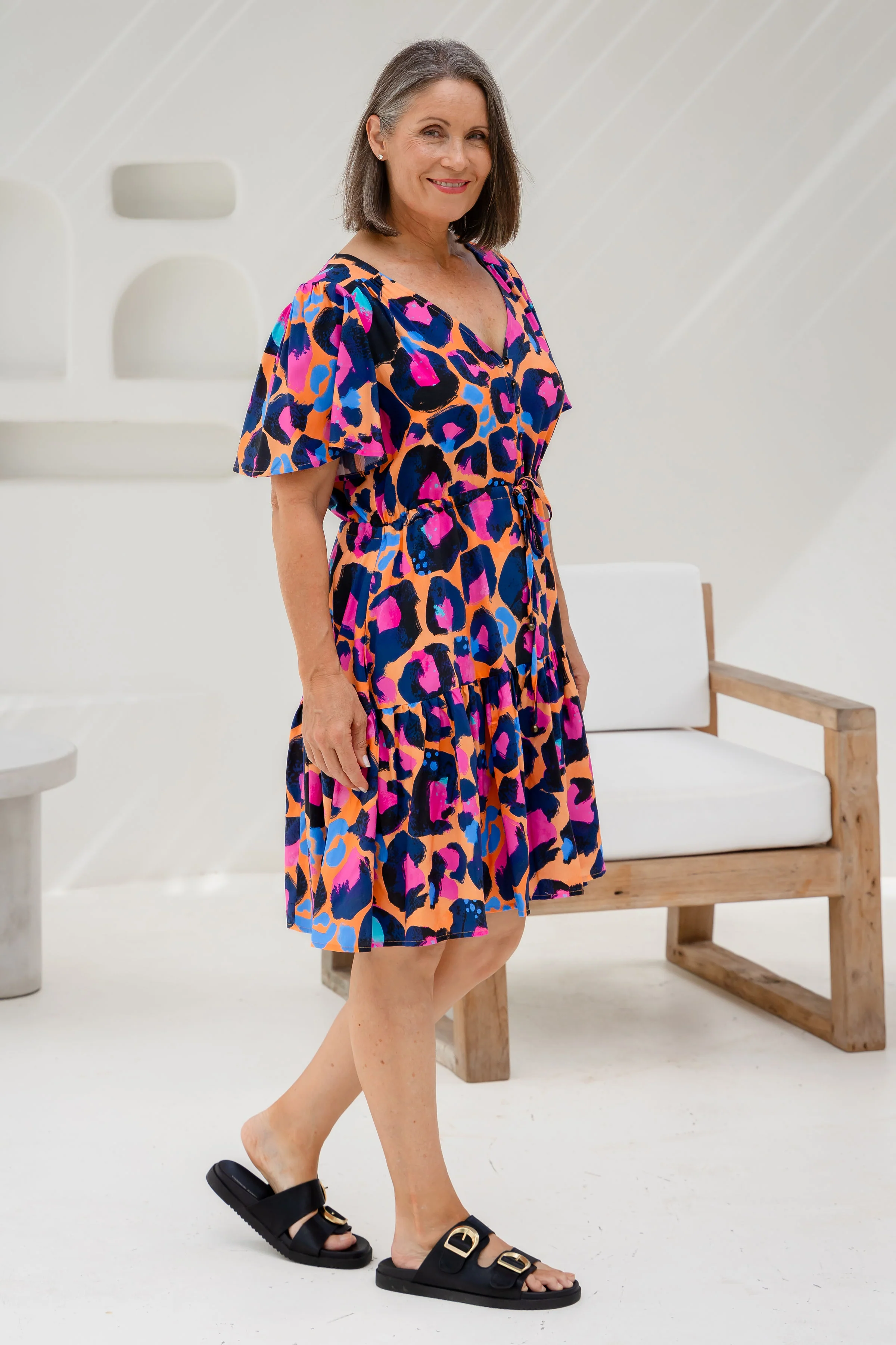 Esmae Dress in Sherbie - Peach Leopard by Kasey Rainbow - Image 10