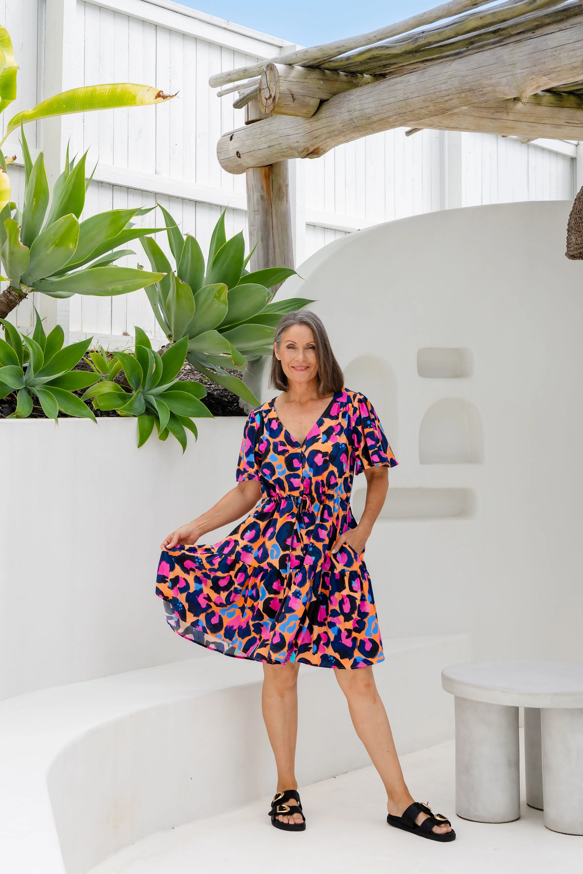 Esmae Dress in Sherbie - Peach Leopard by Kasey Rainbow - Image 6