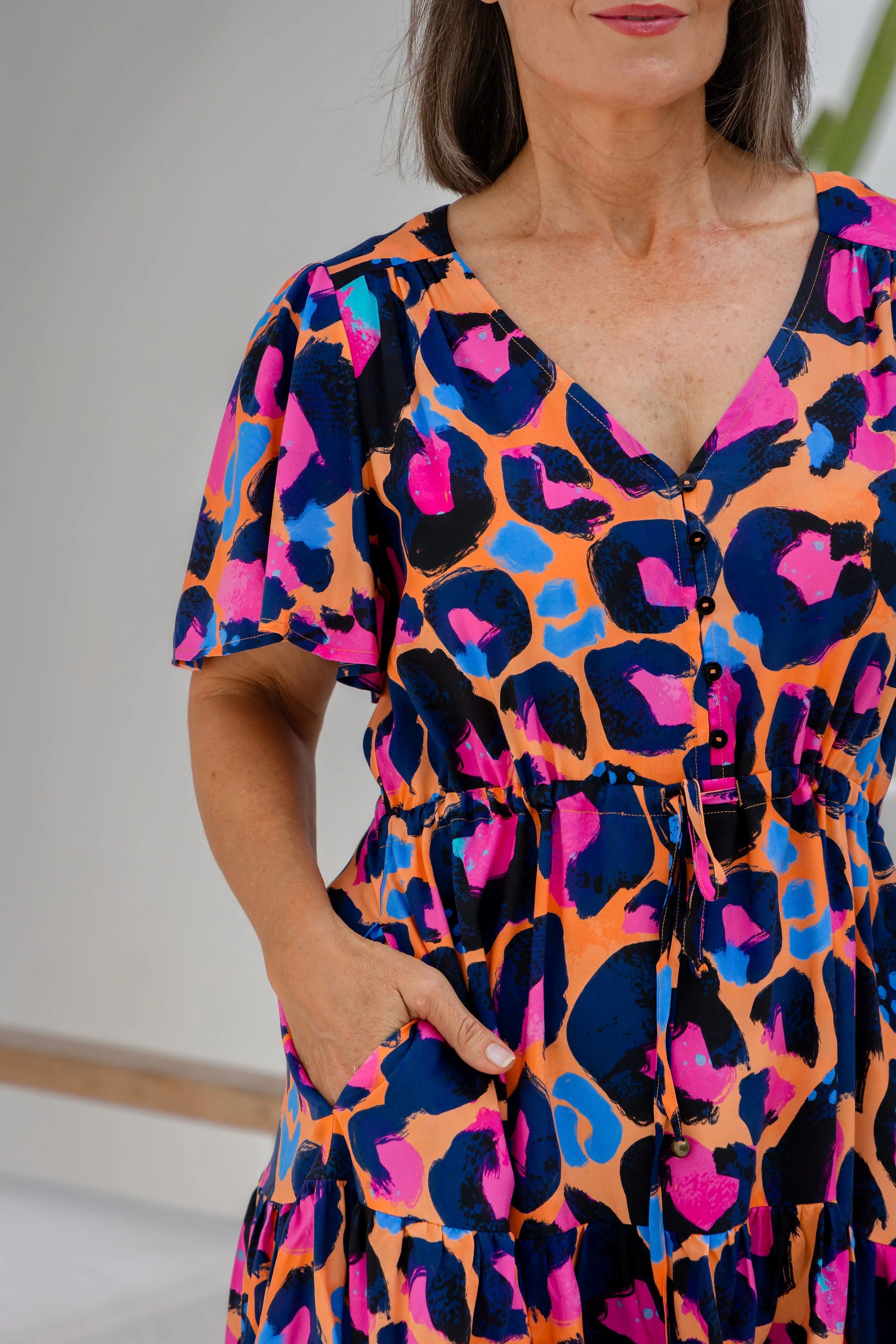 Esmae Dress in Sherbie - Peach Leopard by Kasey Rainbow - Image 7