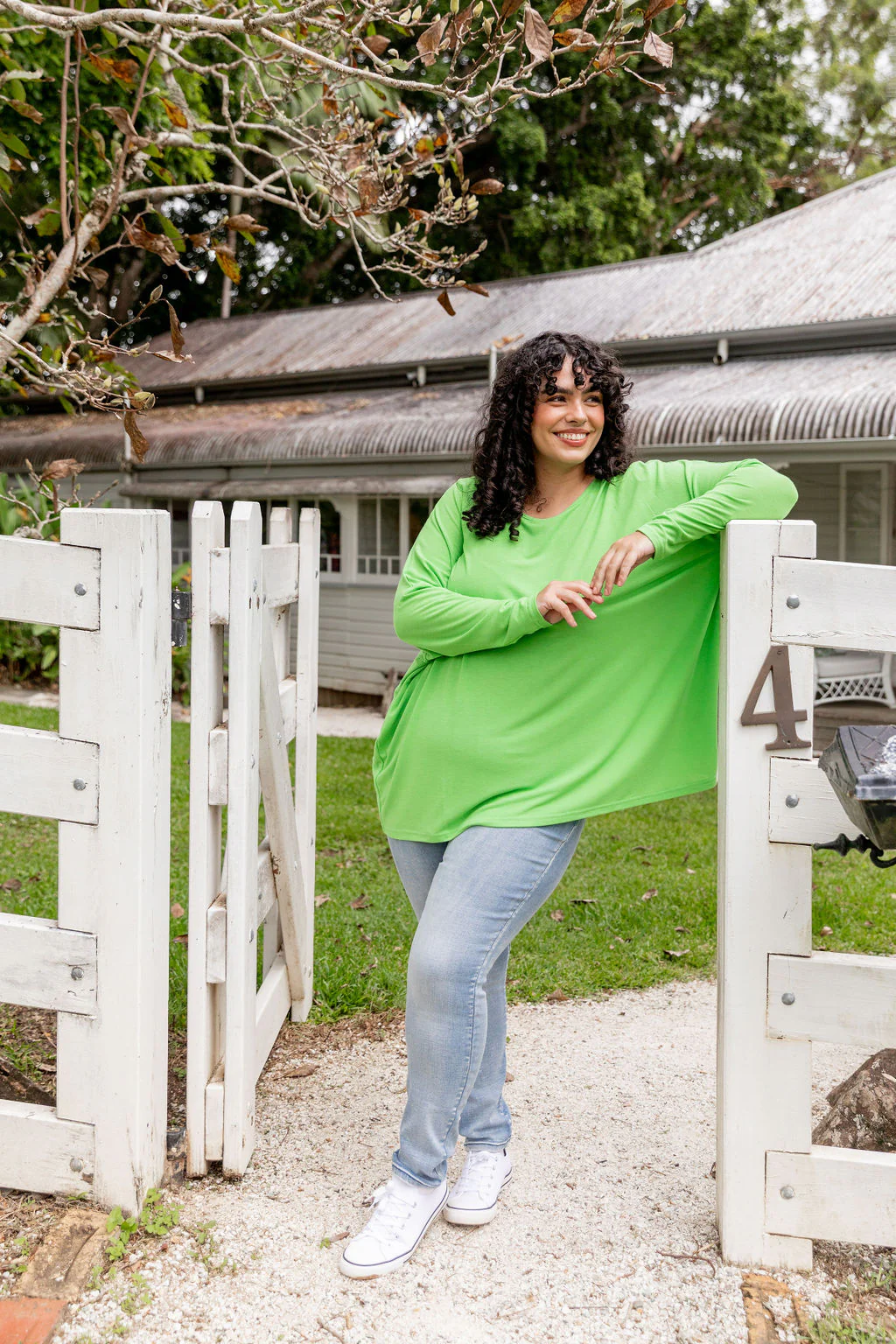 Harlow Knit Top in Apple - Image 5