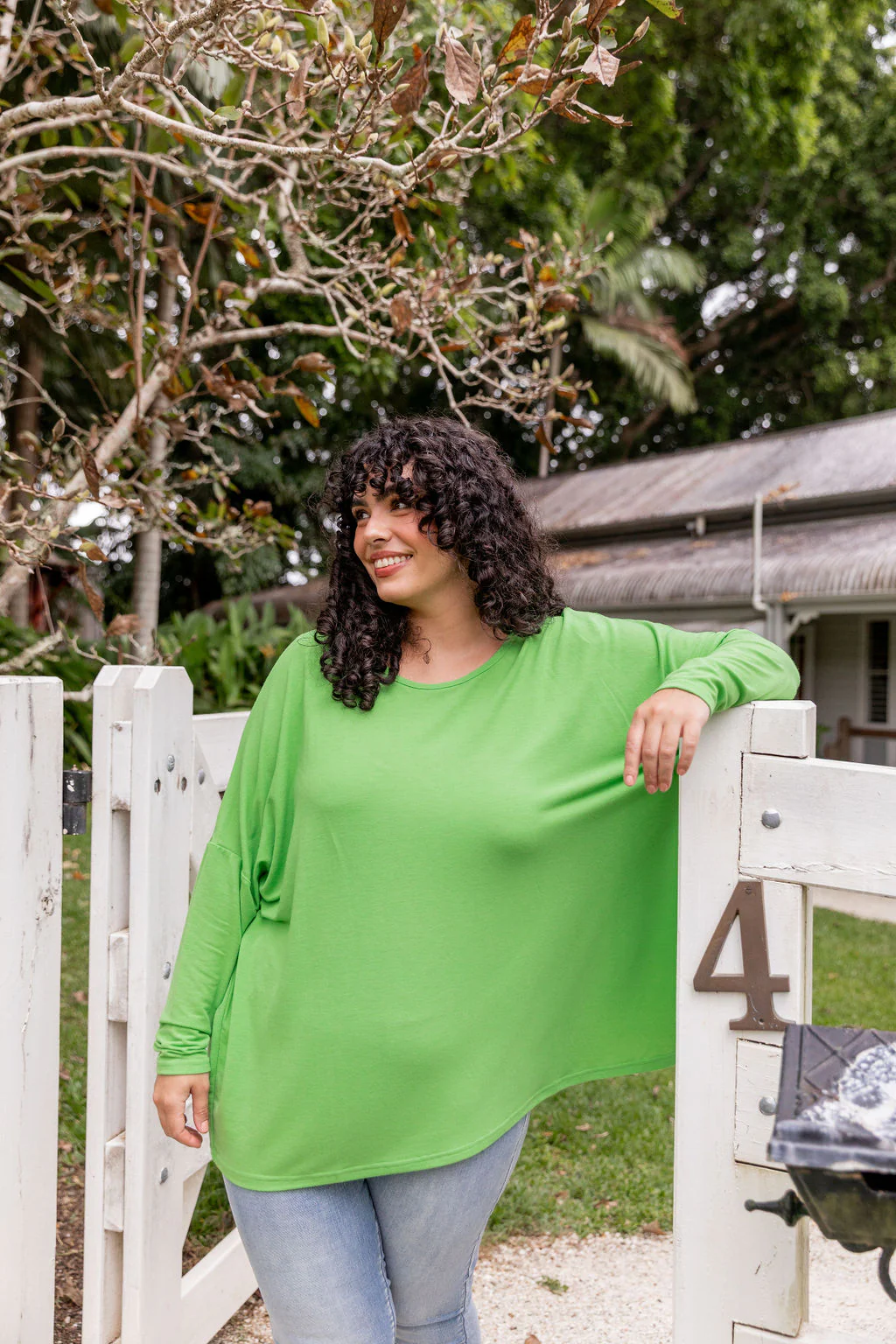 Harlow Knit Top in Apple - Image 6