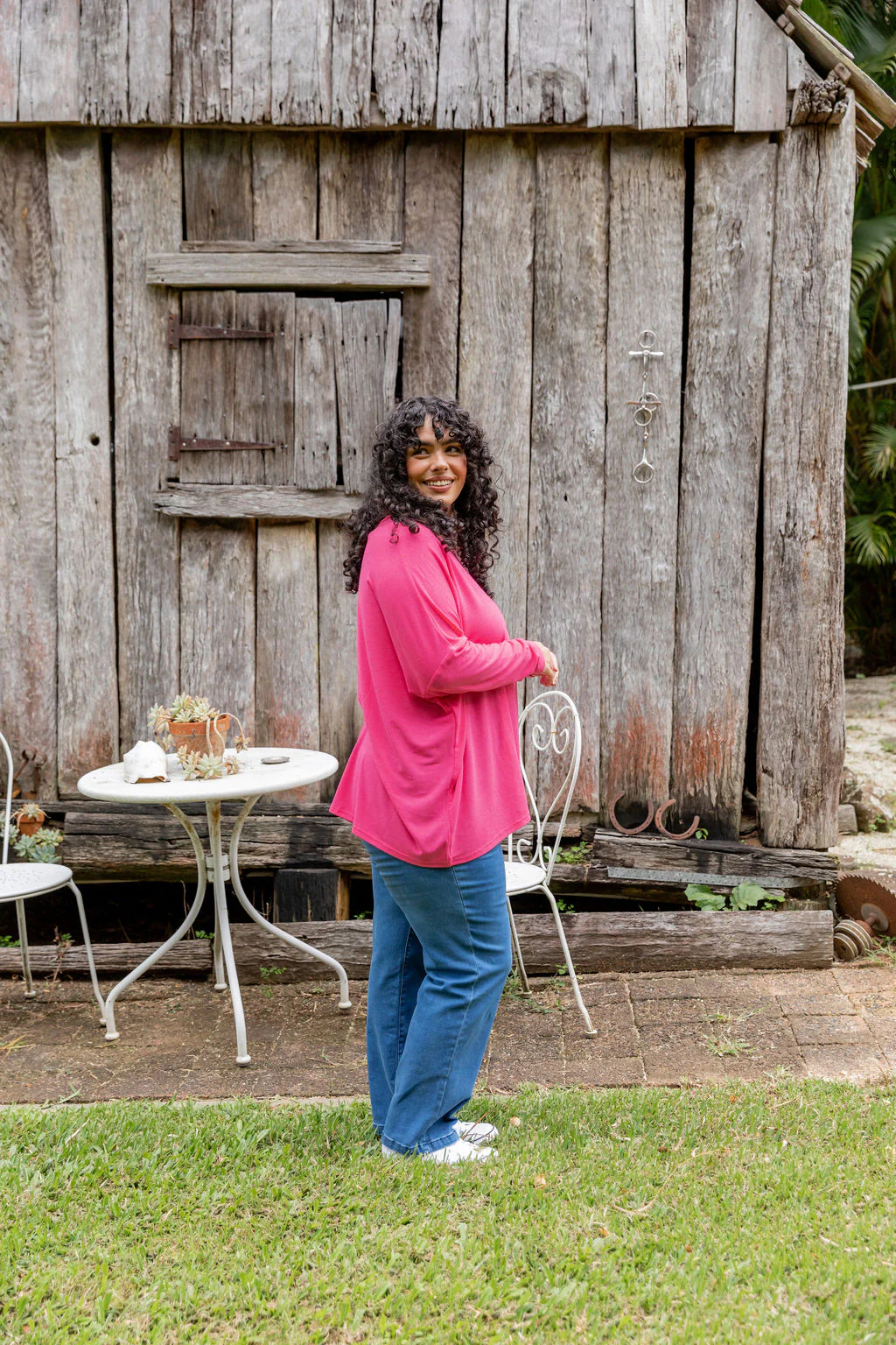 Harlow Knit Top in Barbie - Image 9