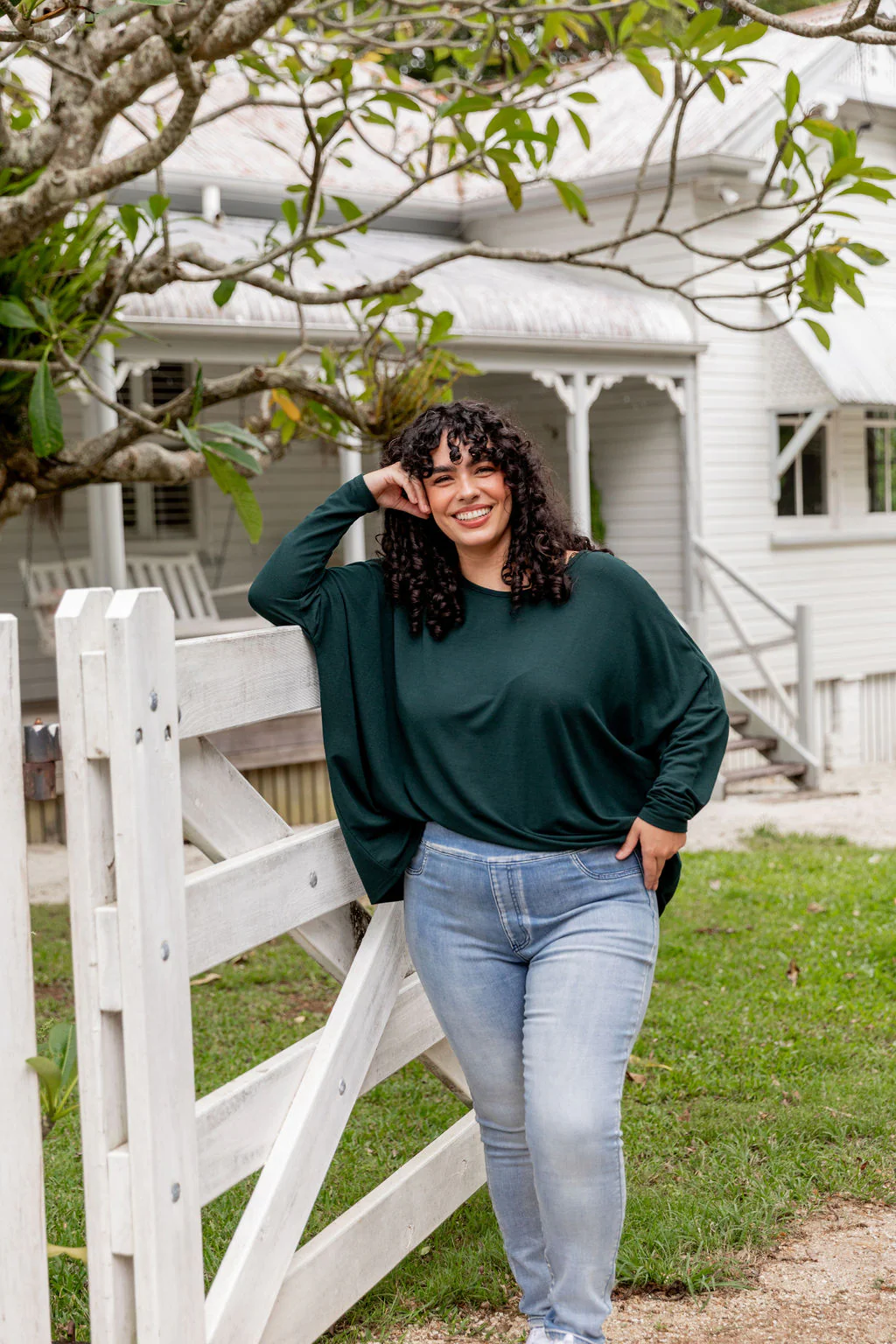 Harlow Knit Top in Forest Green - Image 12