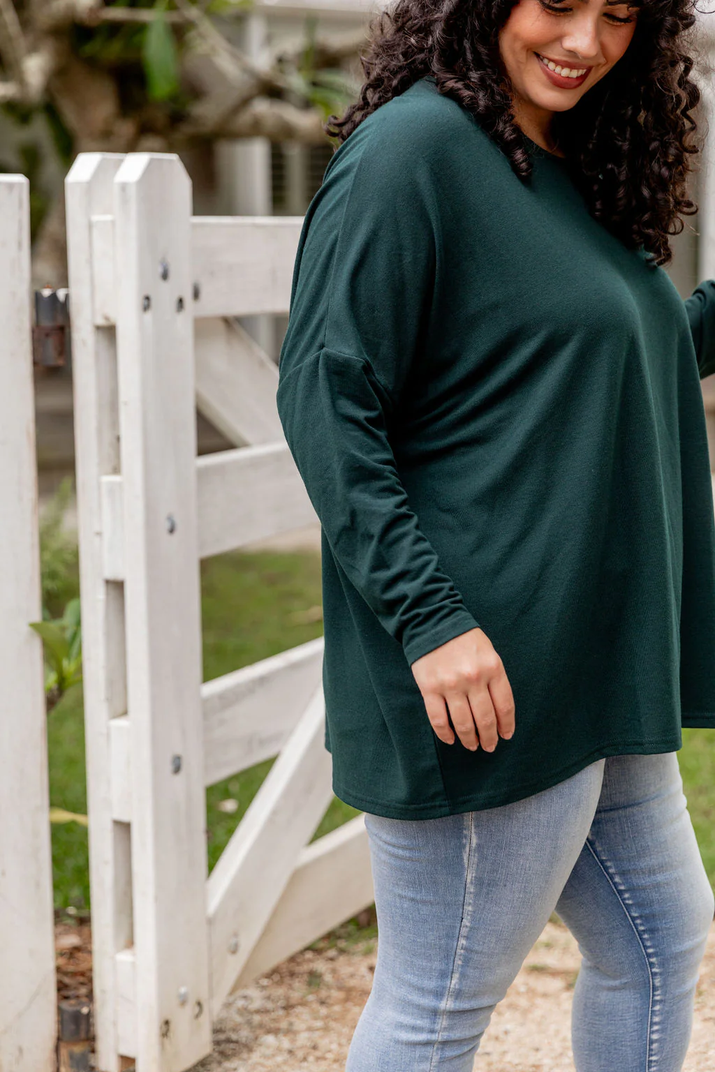 Harlow Knit Top in Forest Green - Image 4