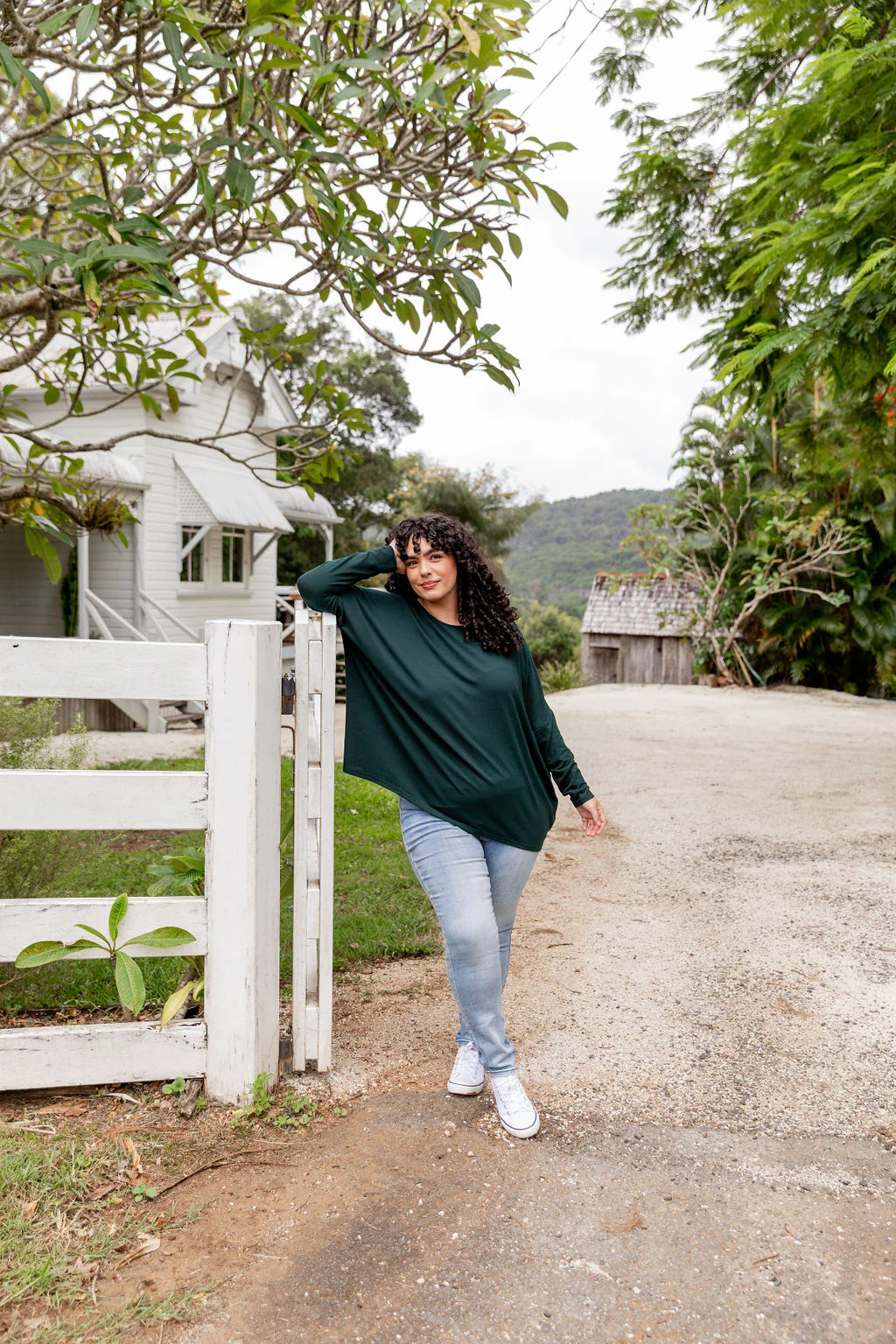 Harlow Knit Top in Forest Green - Image 5