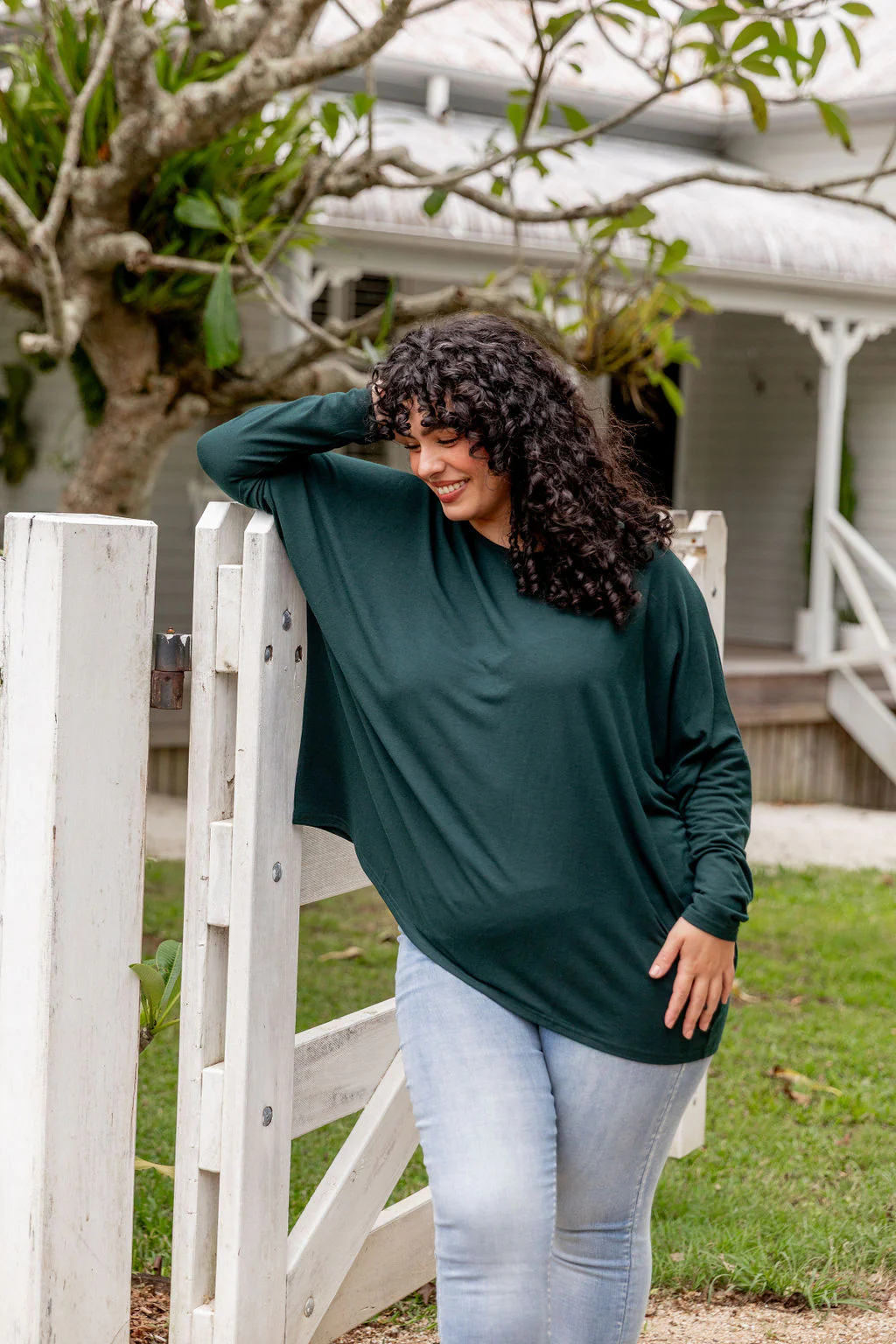 Harlow Knit Top in Forest Green - Image 6