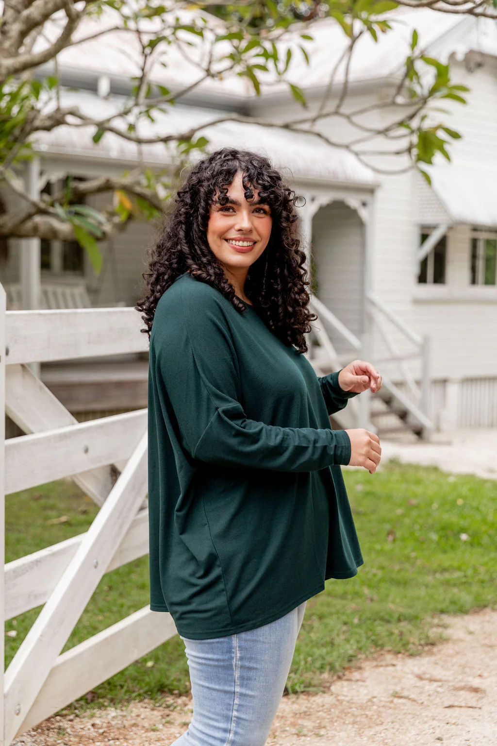Harlow Knit Top in Forest Green - Image 8