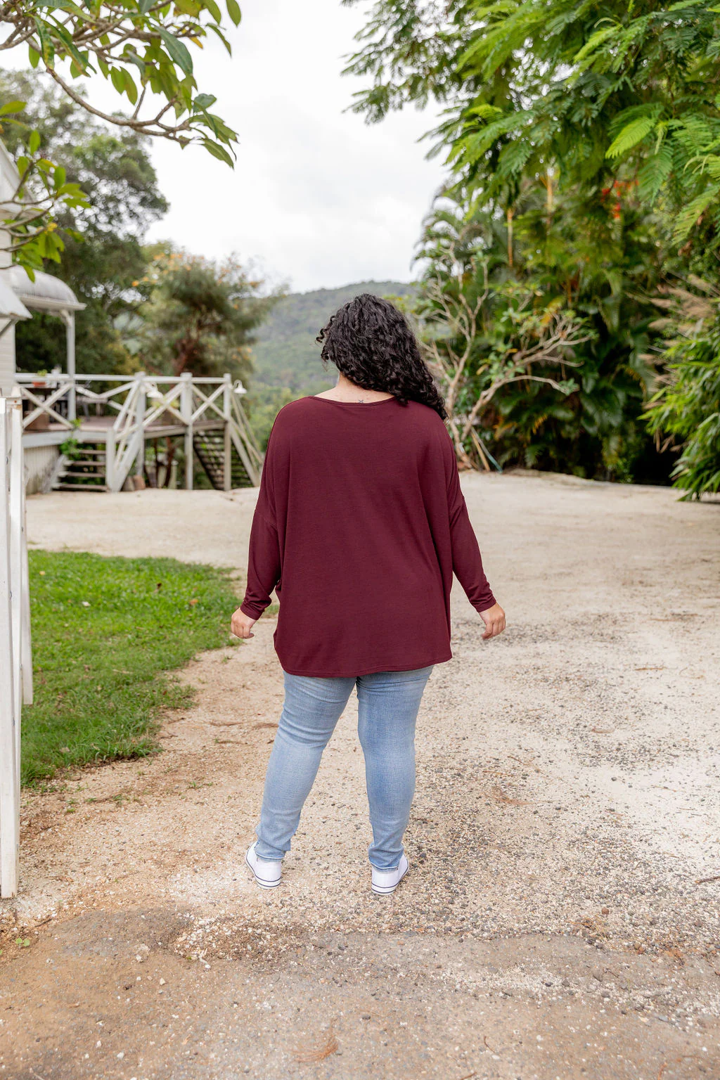 Harlow Knit Top in Merlot - Image 11