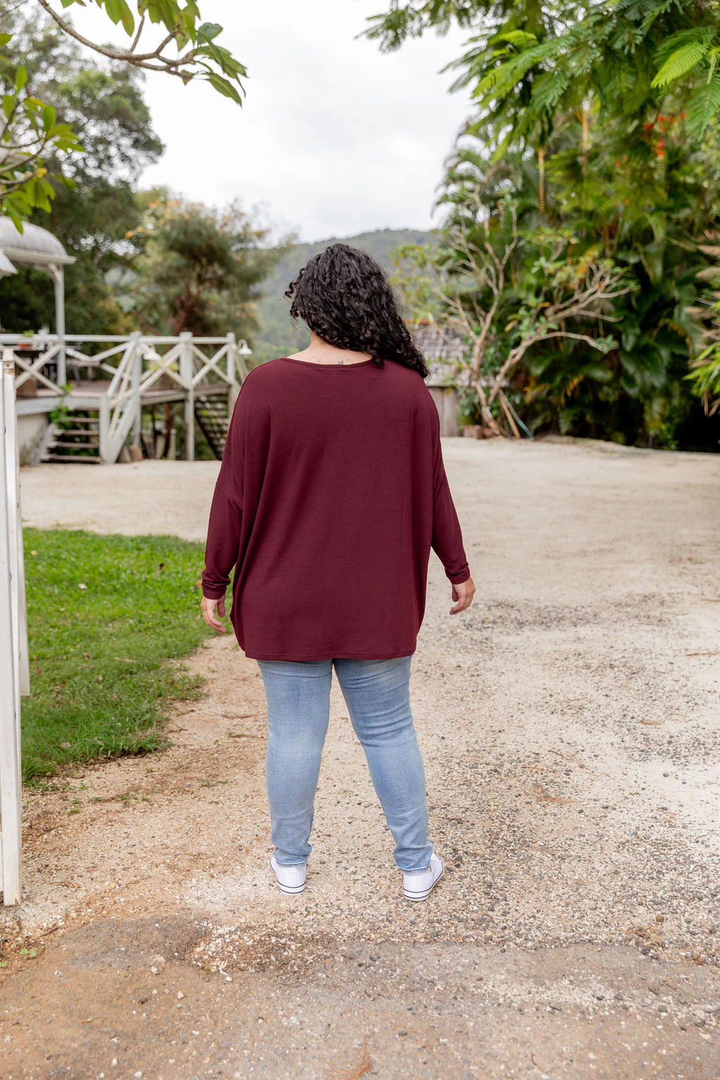 Harlow Knit Top in Merlot - Image 12