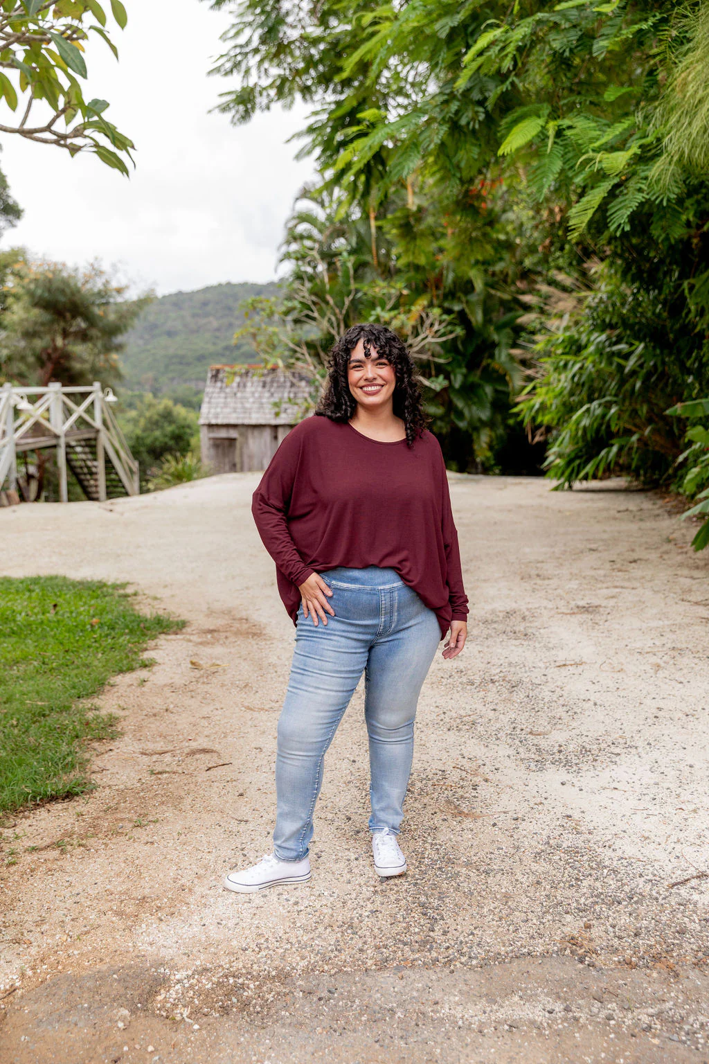 Harlow Knit Top in Merlot - Image 13