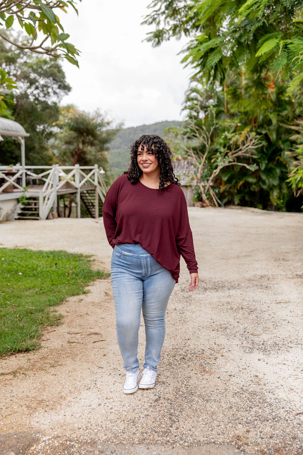 Harlow Knit Top in Merlot - Image 14