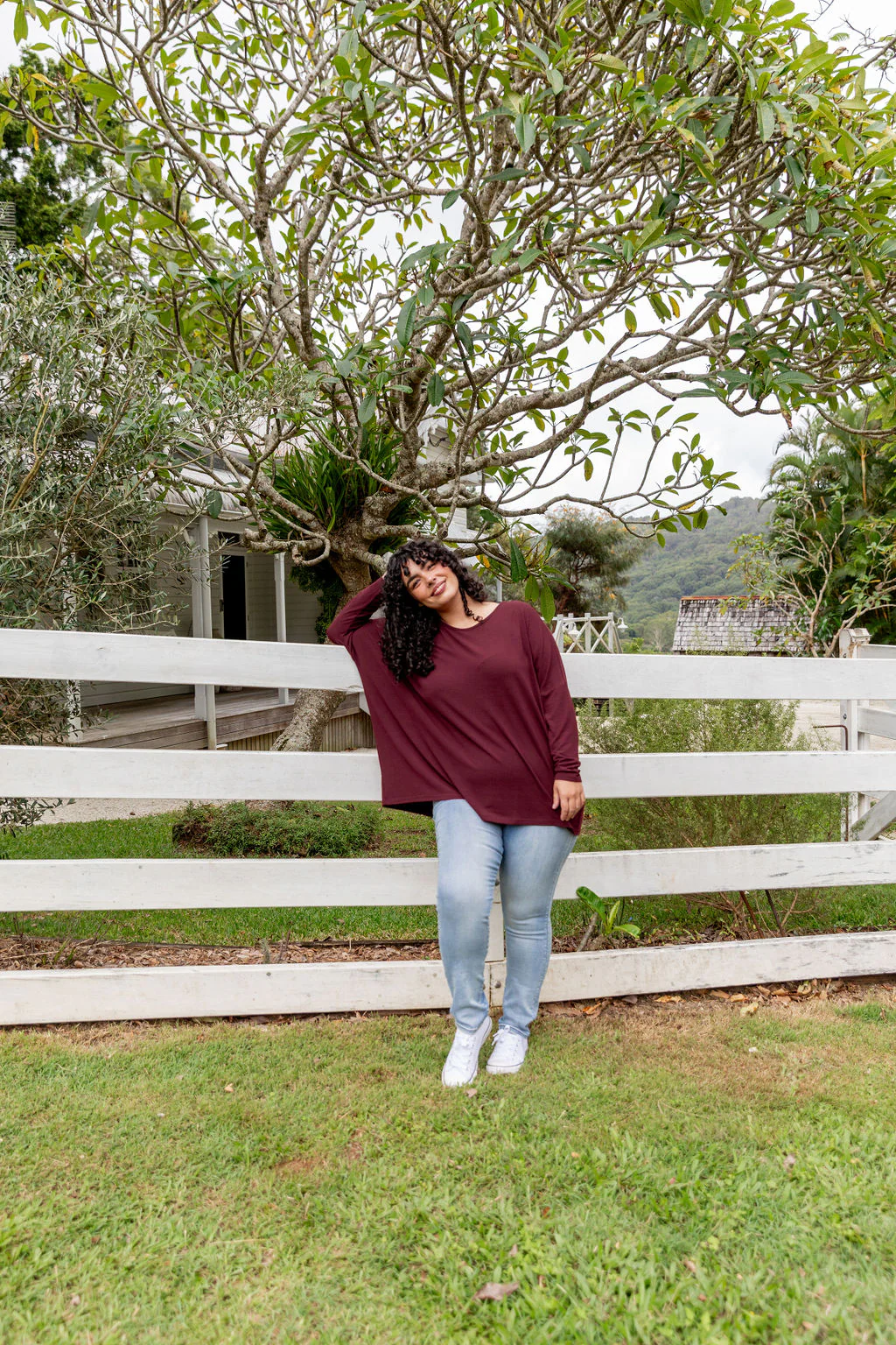 Harlow Knit Top in Merlot - Image 16