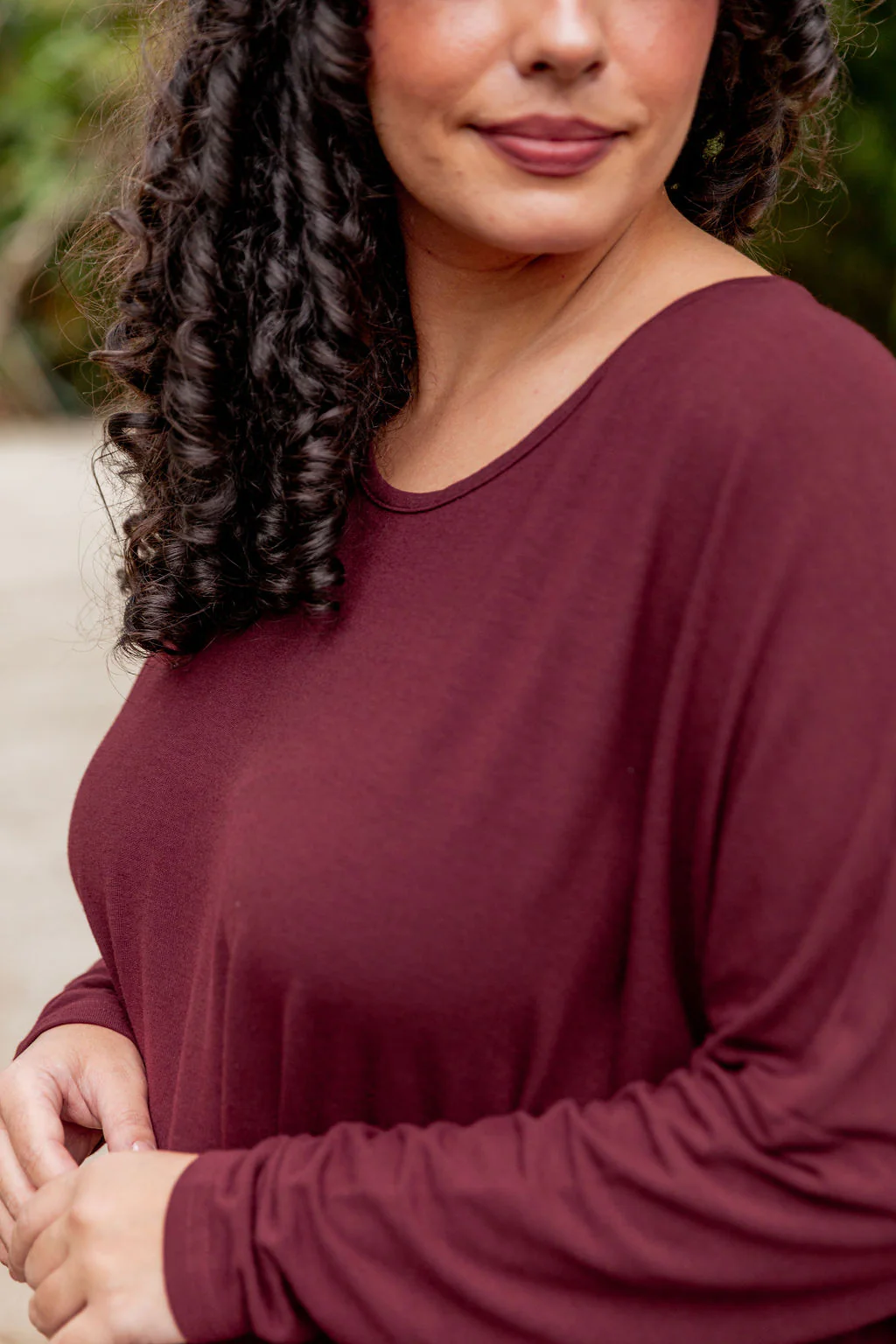 Harlow Knit Top in Merlot - Image 4