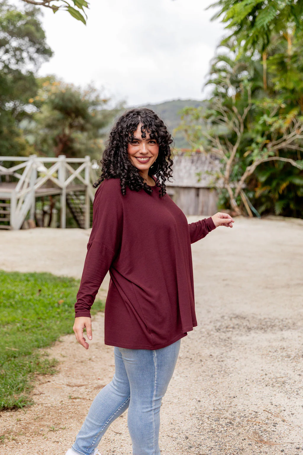 Harlow Knit Top in Merlot - Image 8